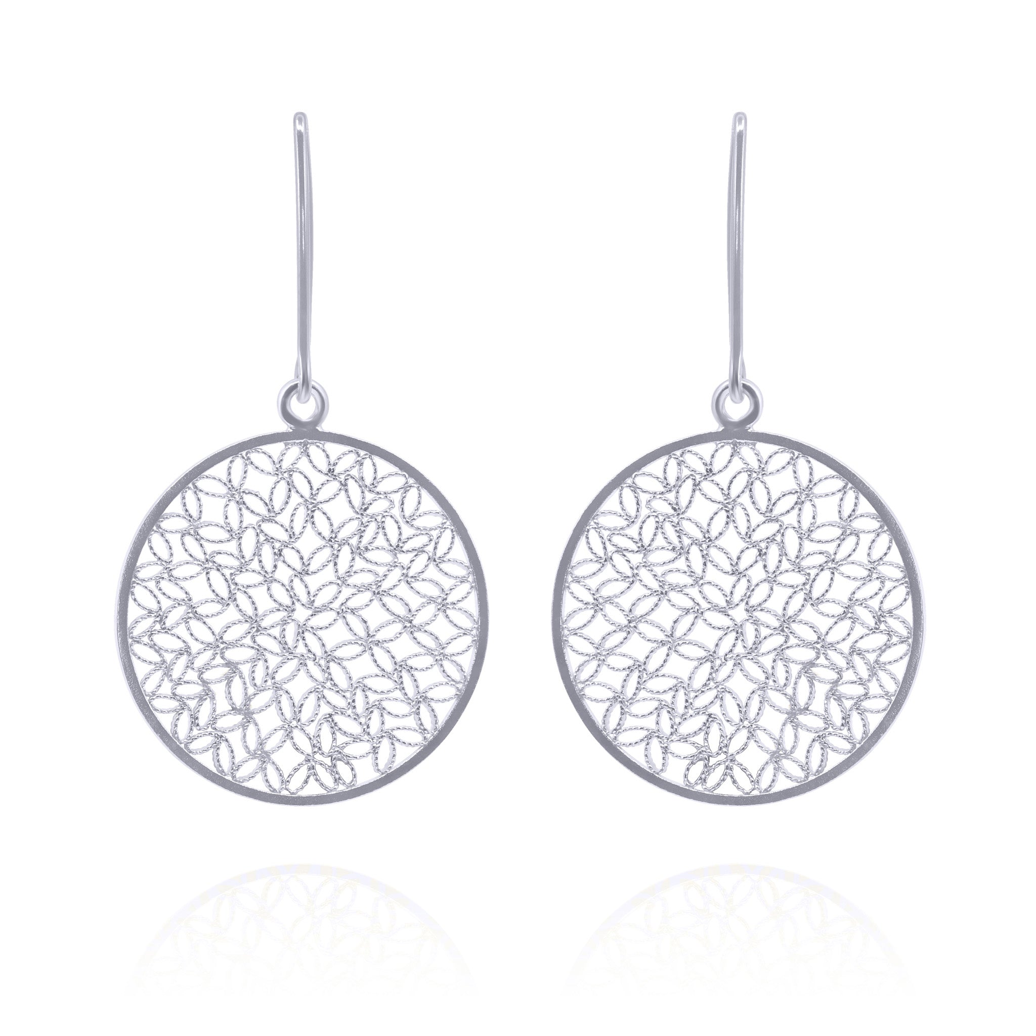 MADELYN SILVER MEDIUM EARRINGS FILIGREE