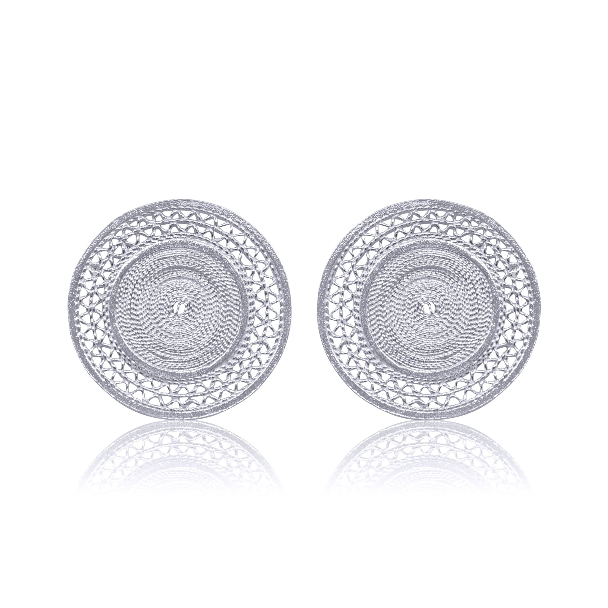 MAGGIE SILVER STUD EARRINGS FILIGREE