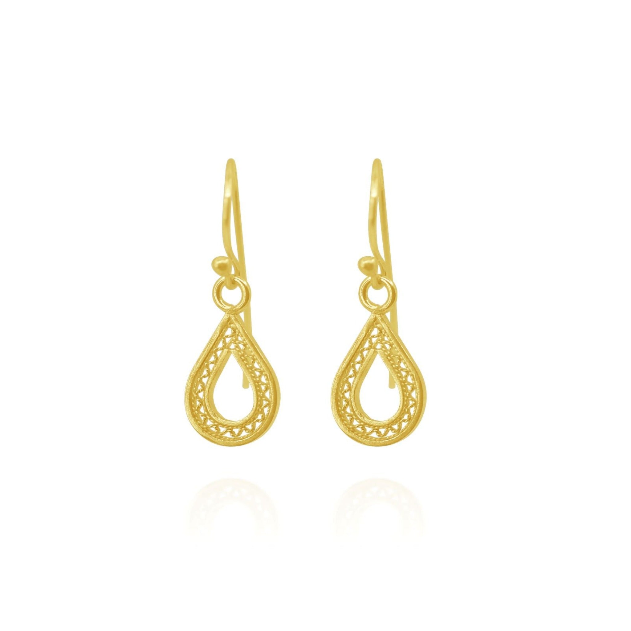 MAKARA SOLID GOLD 18K SMALL EARRINGS FILIGREE