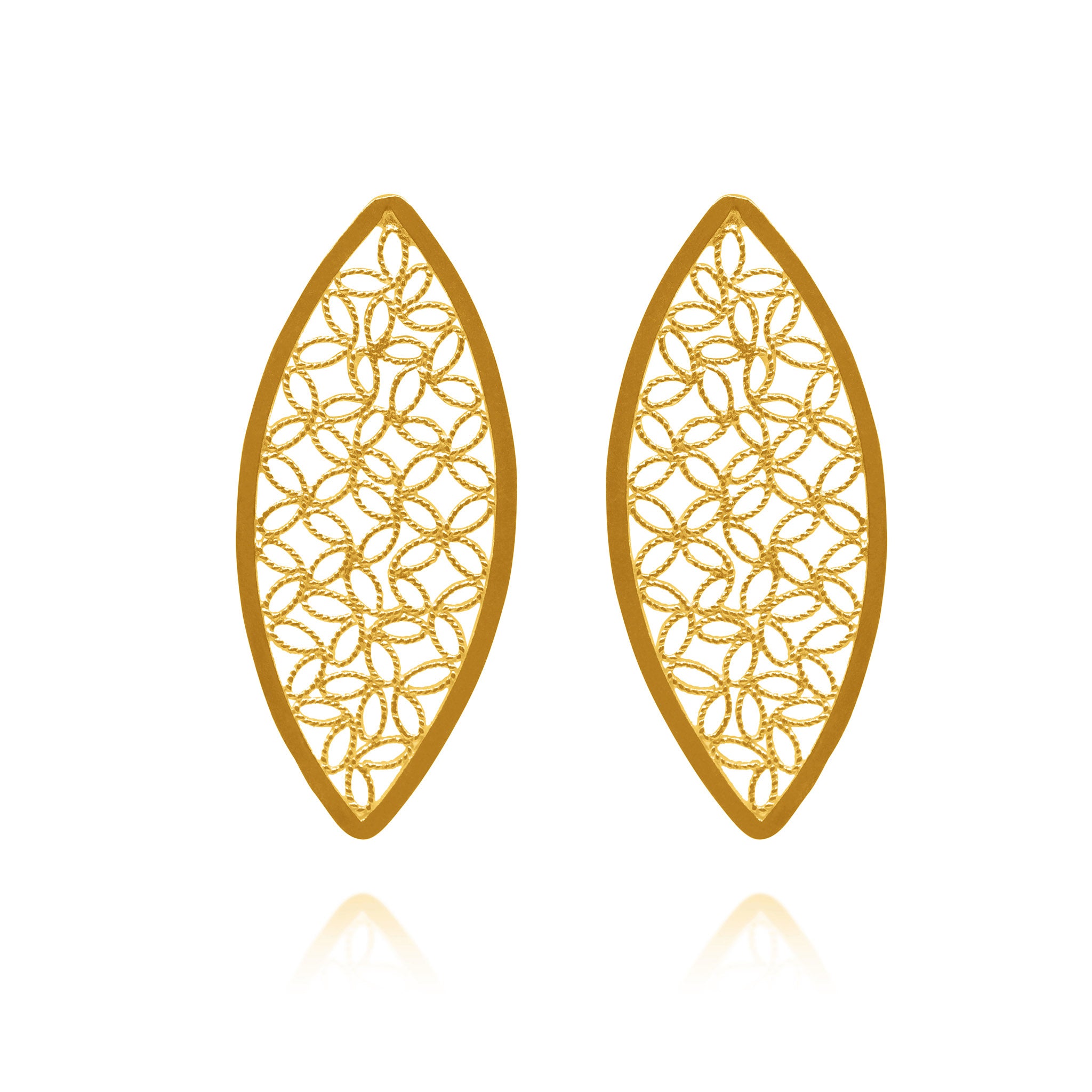 MANOR GOLD MEDIUM EARRINGS FILIGREE