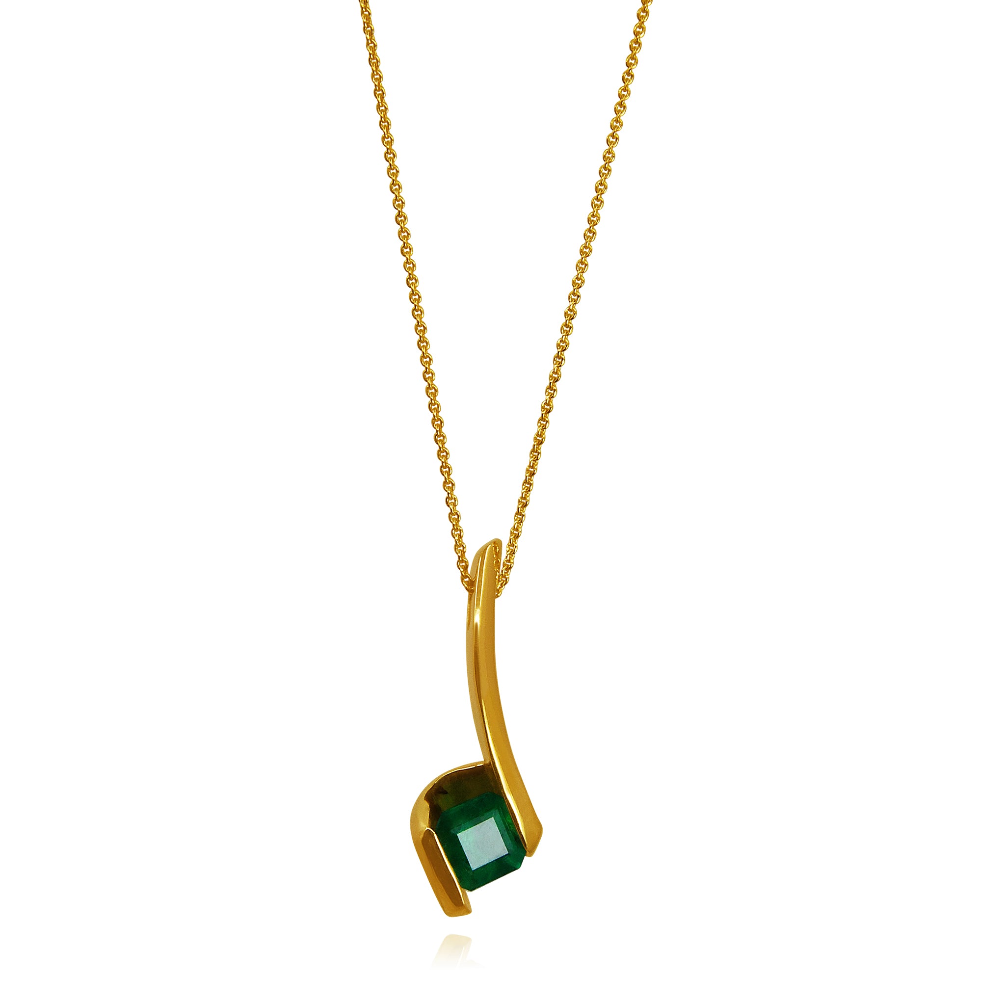 MARIANA SOLID GOLD 18K EMERALD PENDANT FILIGREE