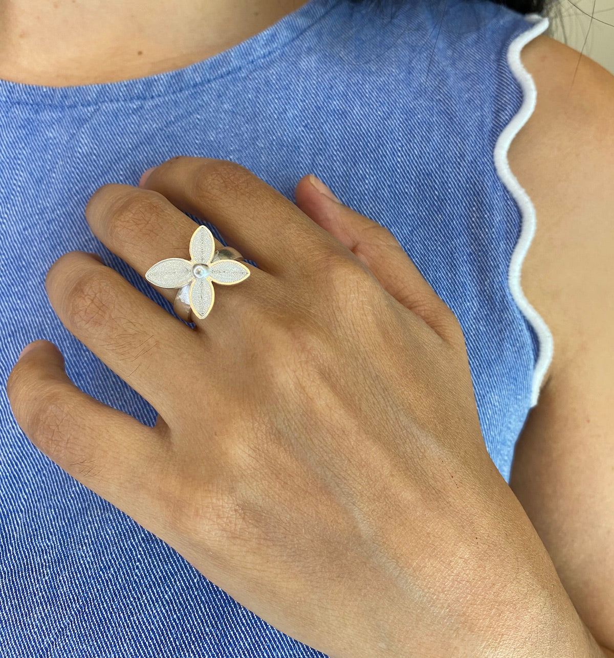 MARIGOLD SILVER RING FILIGREE