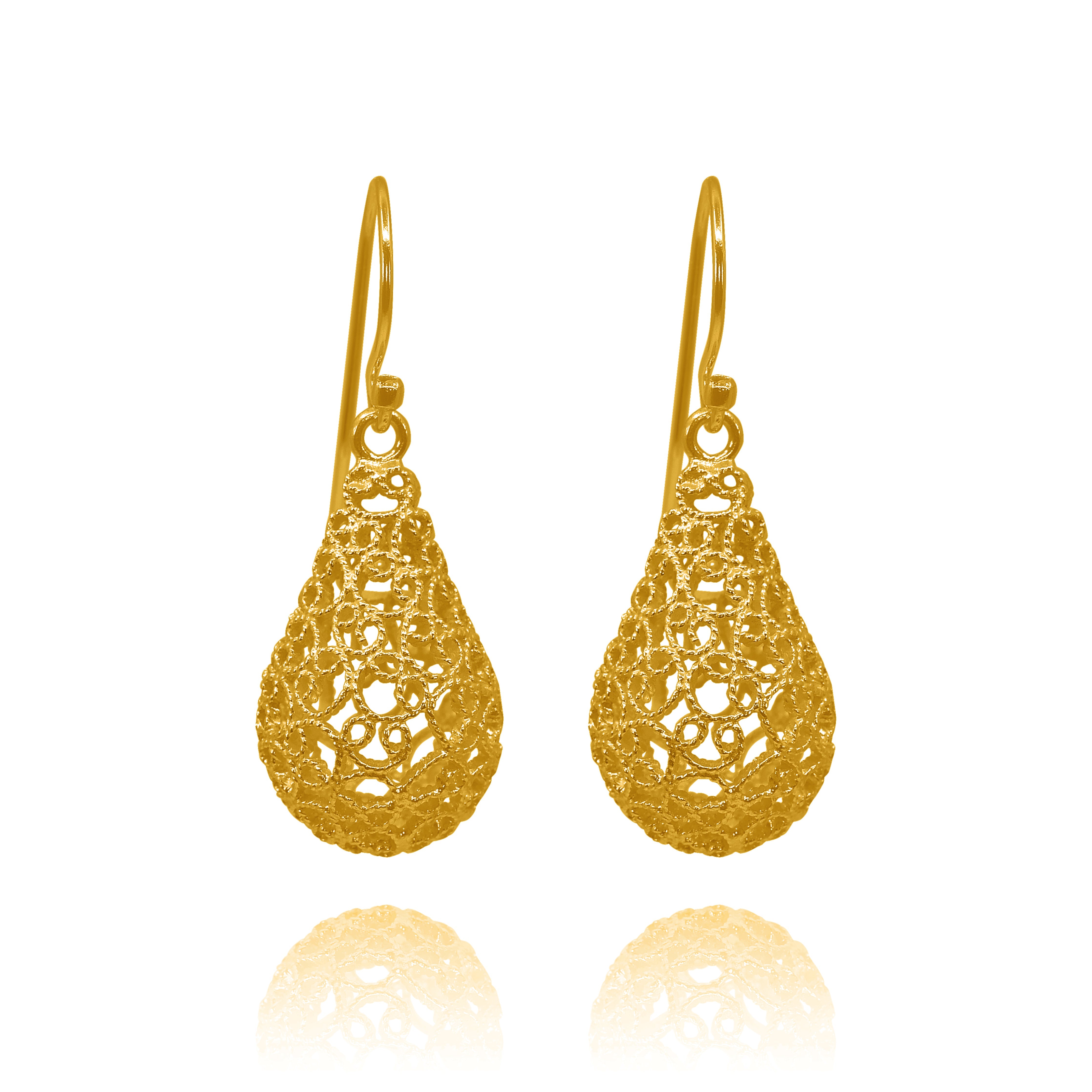 MARTHA GOLD MEDIUM EARRINGS FILIGREE