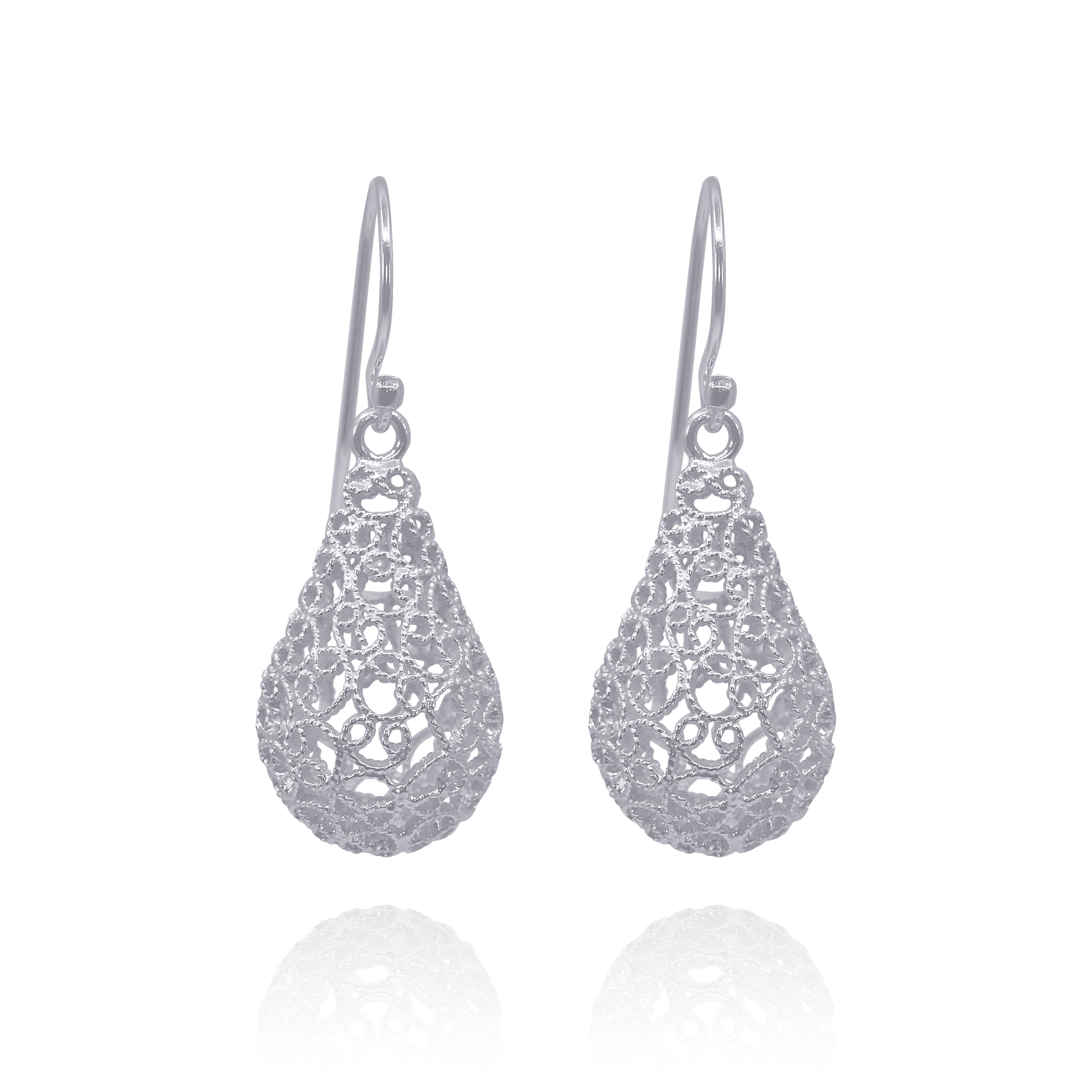 MARTHA SILVER MEDIUM EARRINGS FILIGREE