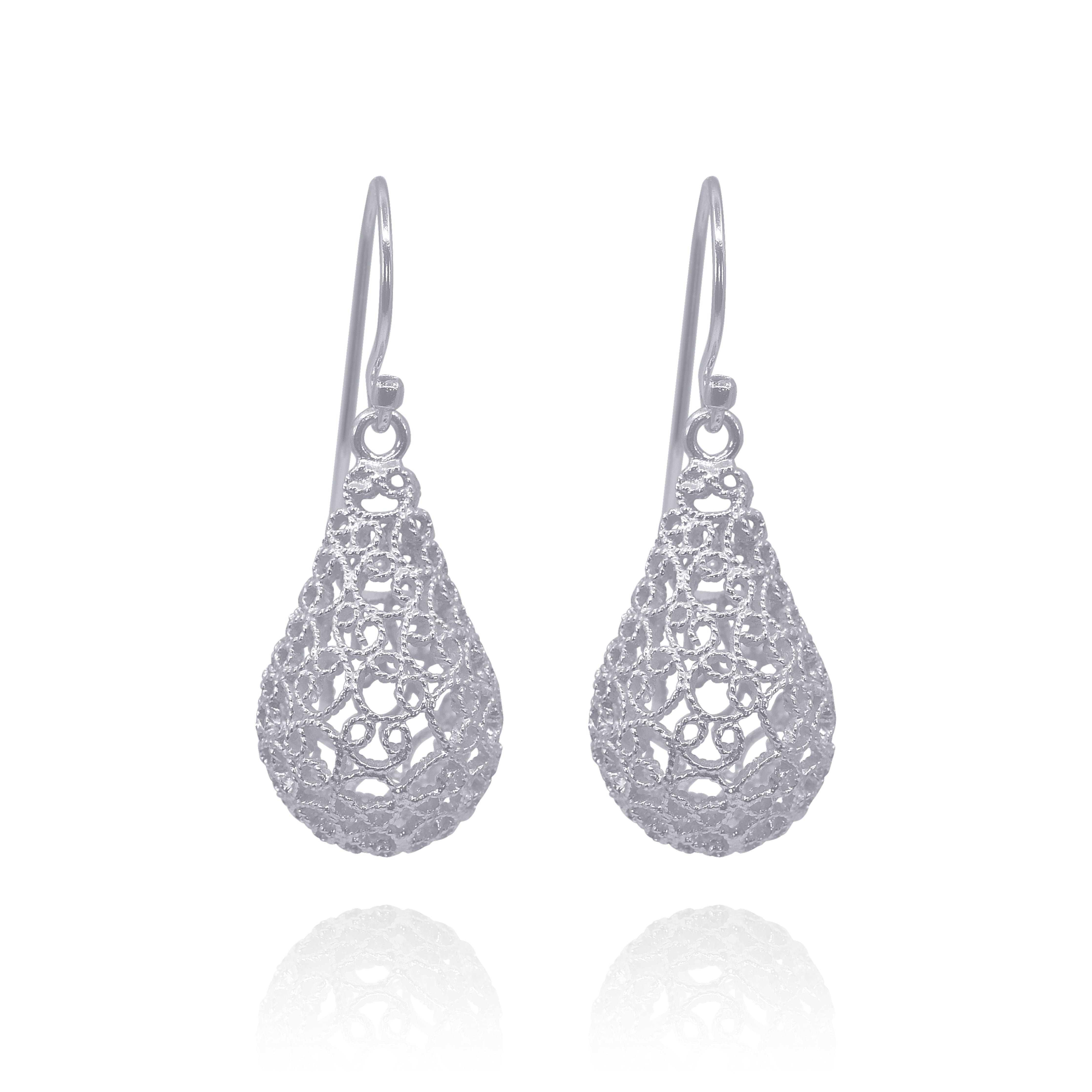 MARTHA SILVER MEDIUM EARRINGS FILIGREE