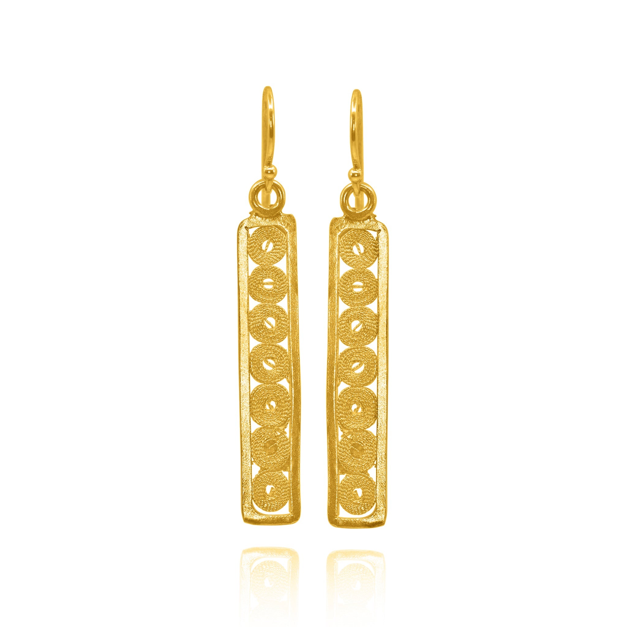 MAXANDRA GOLD MEDIUM EARRINGS FILIGREE