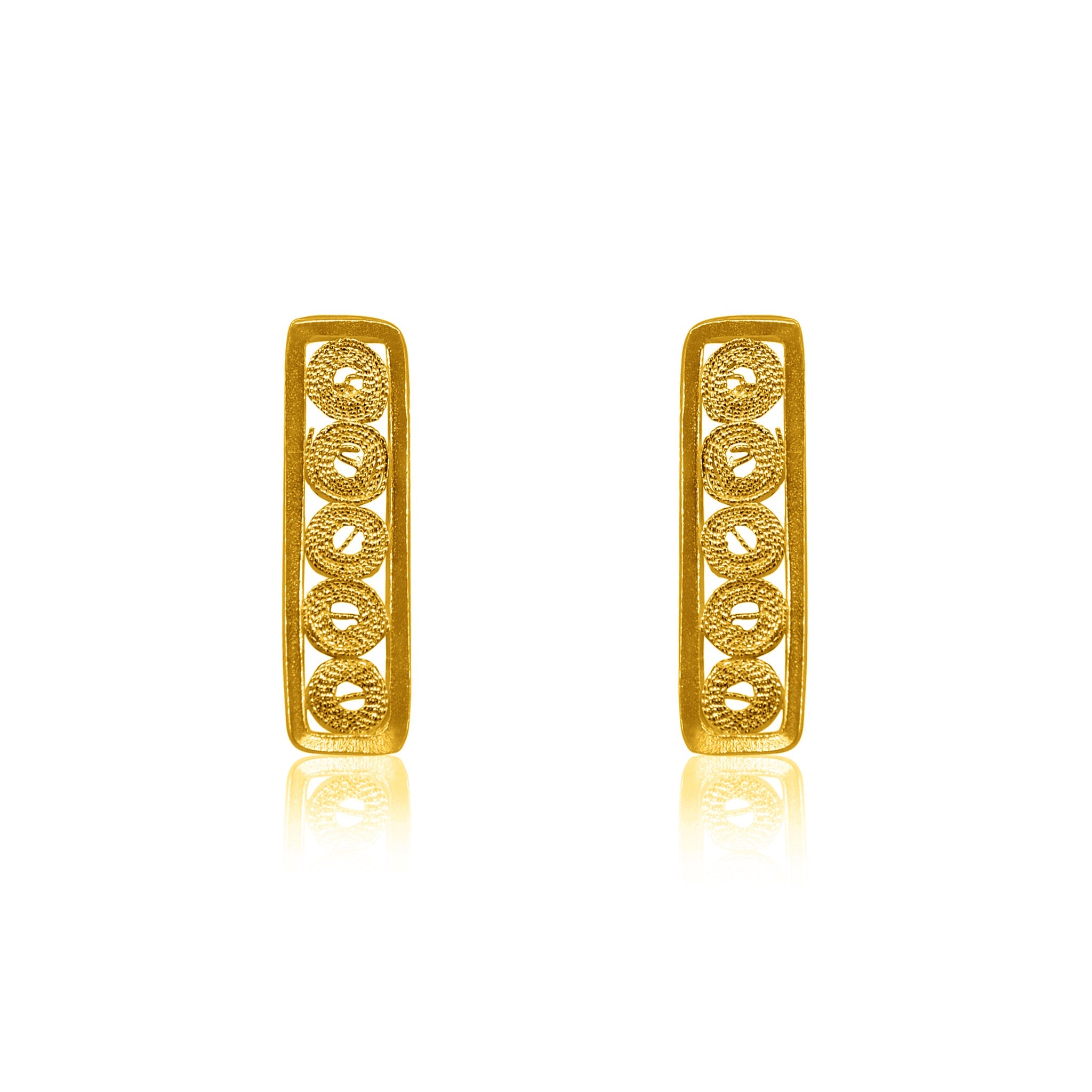 MAXANDRA GOLD STUD EARRINGS FILIGREE