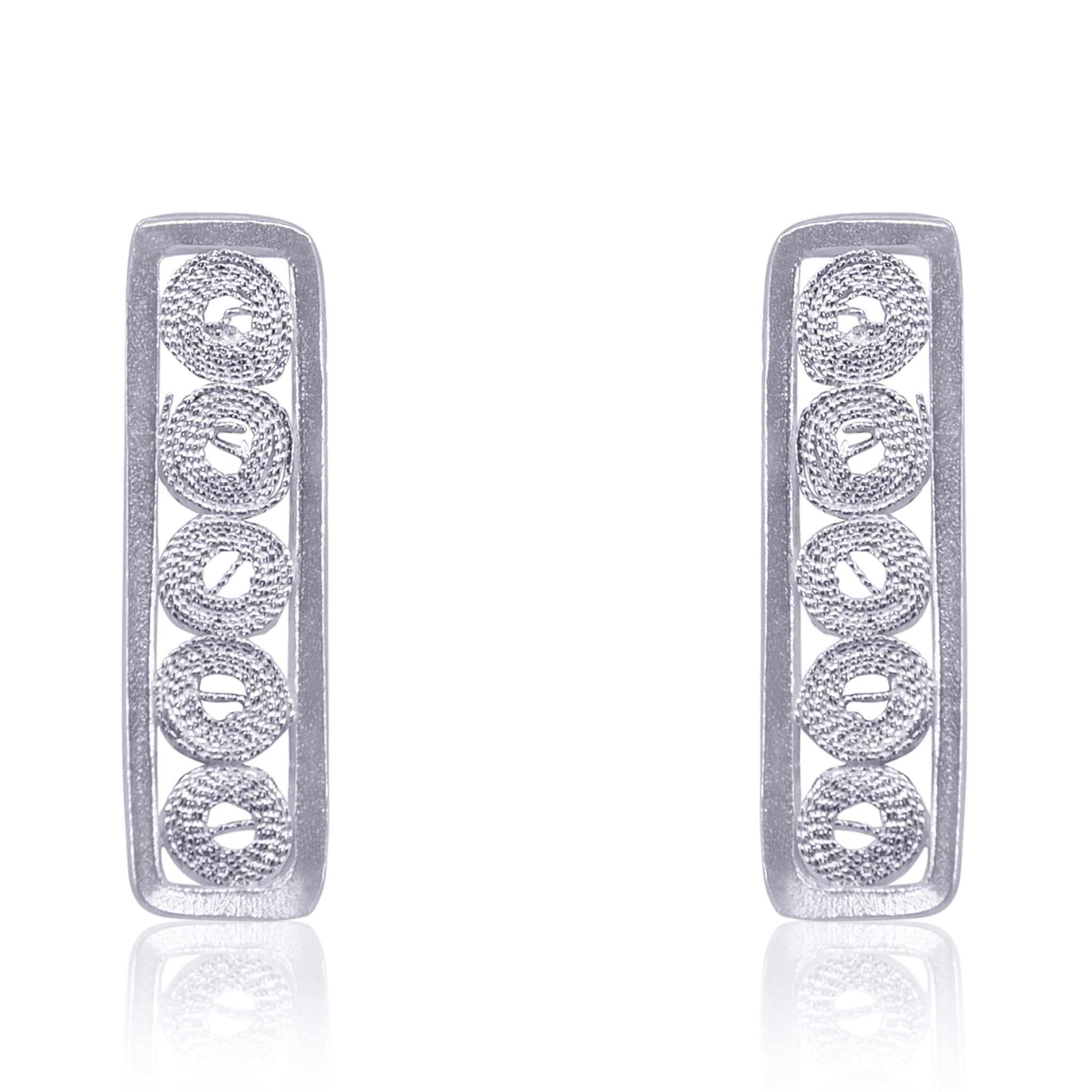 MAXANDRA SILVER STUD EARRINGS FILIGREE