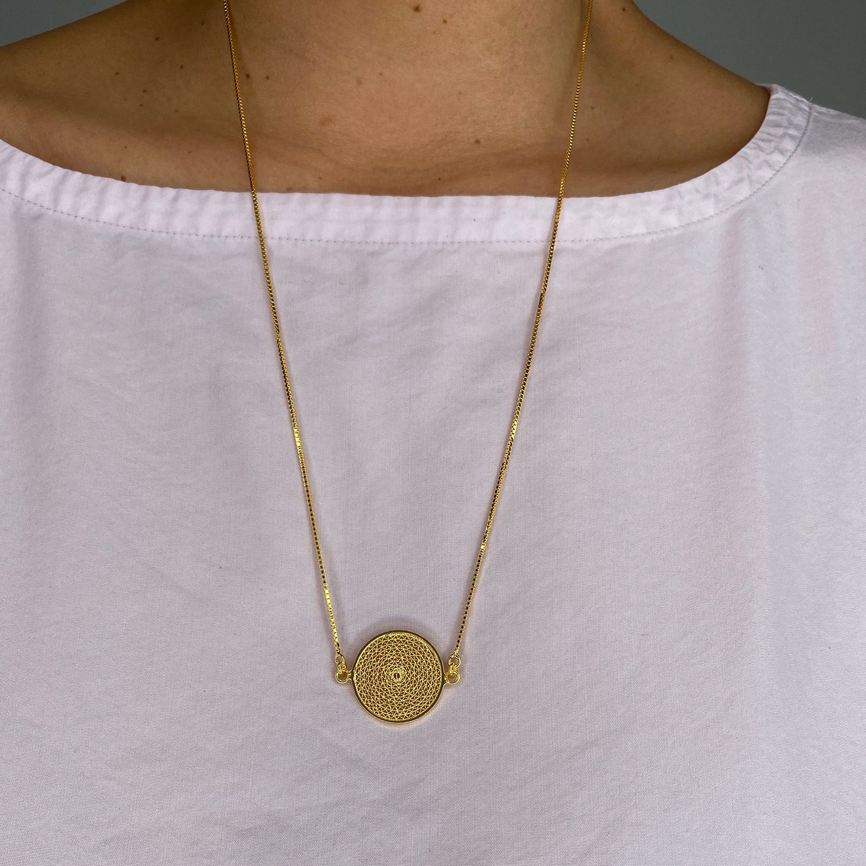 MELI SILVER DREAM CATCHER ADJUSTABLE NECKLACE FILIGREE