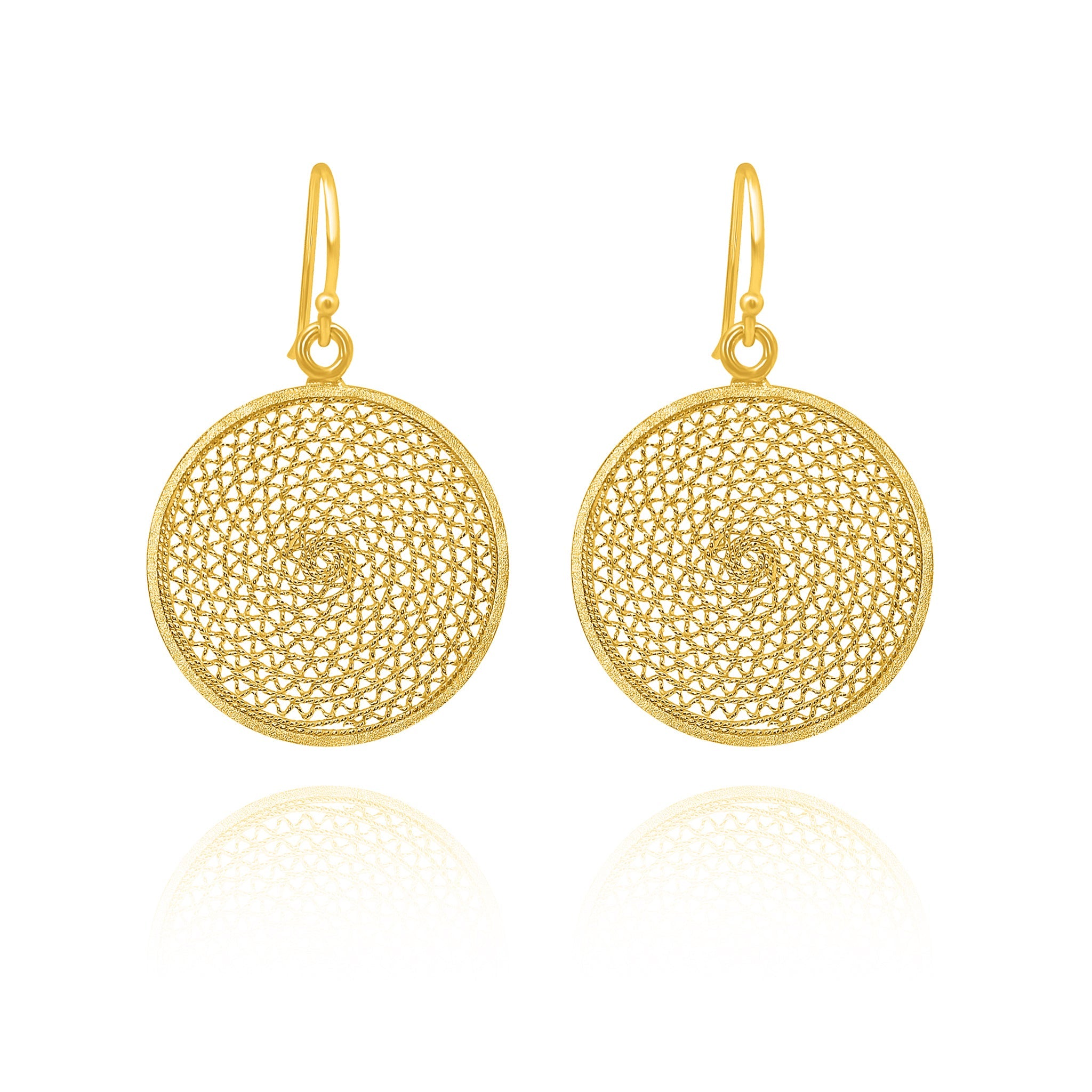 MELI GOLD DREAM CATCHER MEDIUM EARRINGS FILIGREE