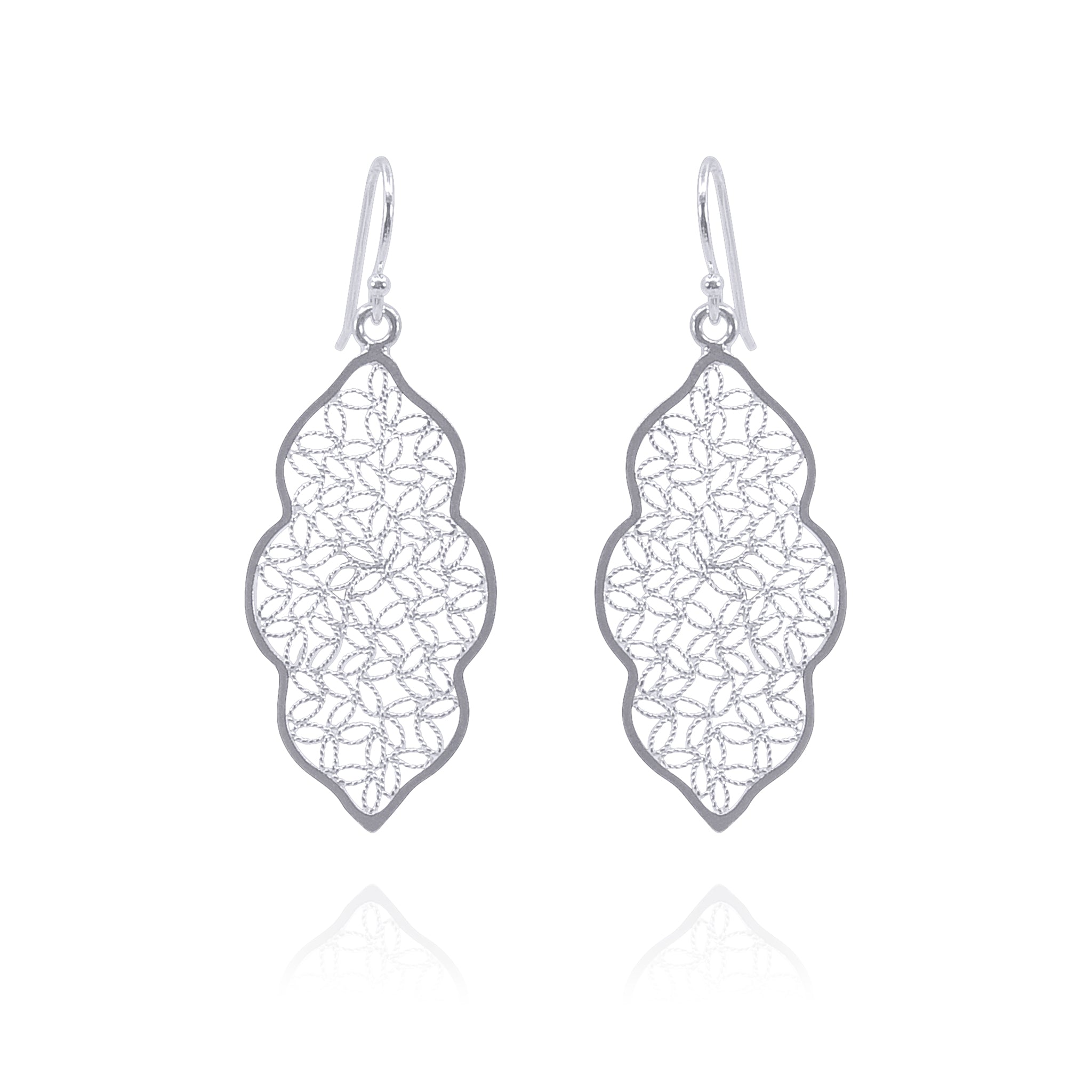 MIRANDA SILVER MEDIUM EARRINGS FILIGREE