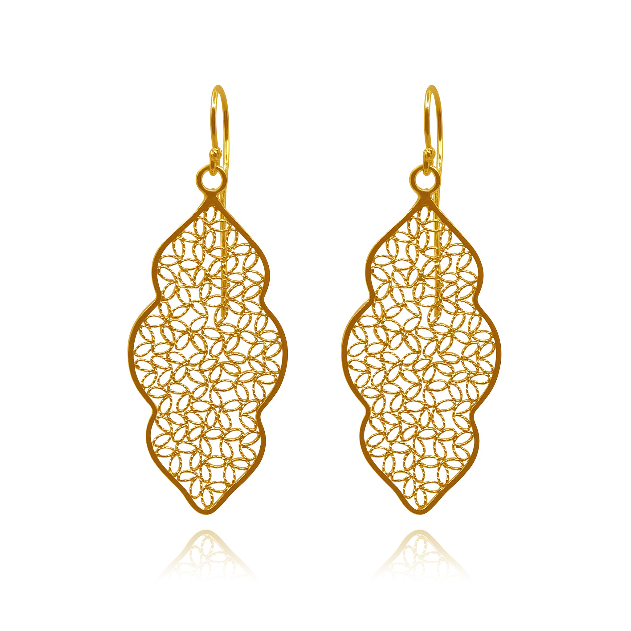 MIRANDA SOLID GOLD 18K EARRINGS FILIGREE