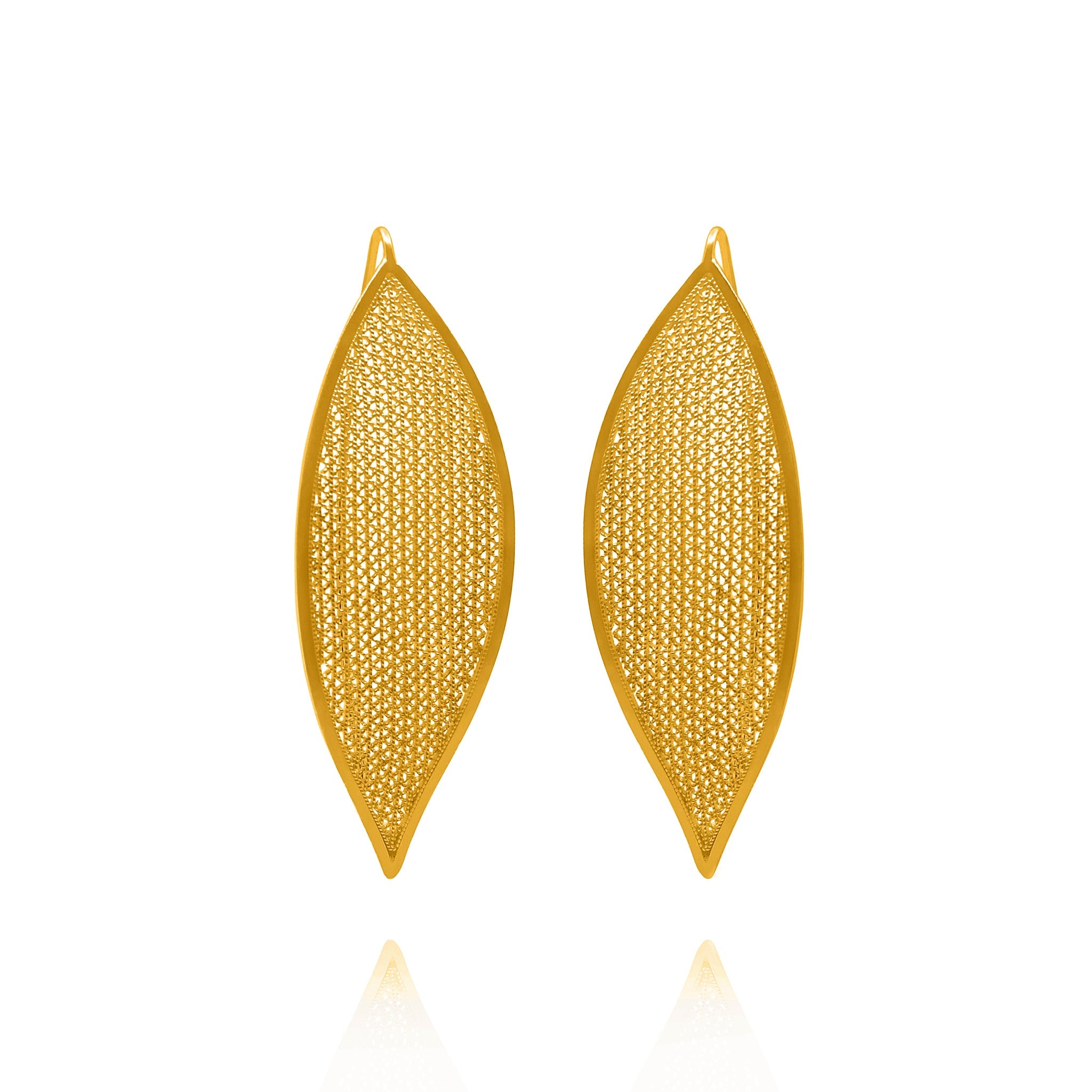 NELL GOLD LARGE EARRINGS FILIGREE