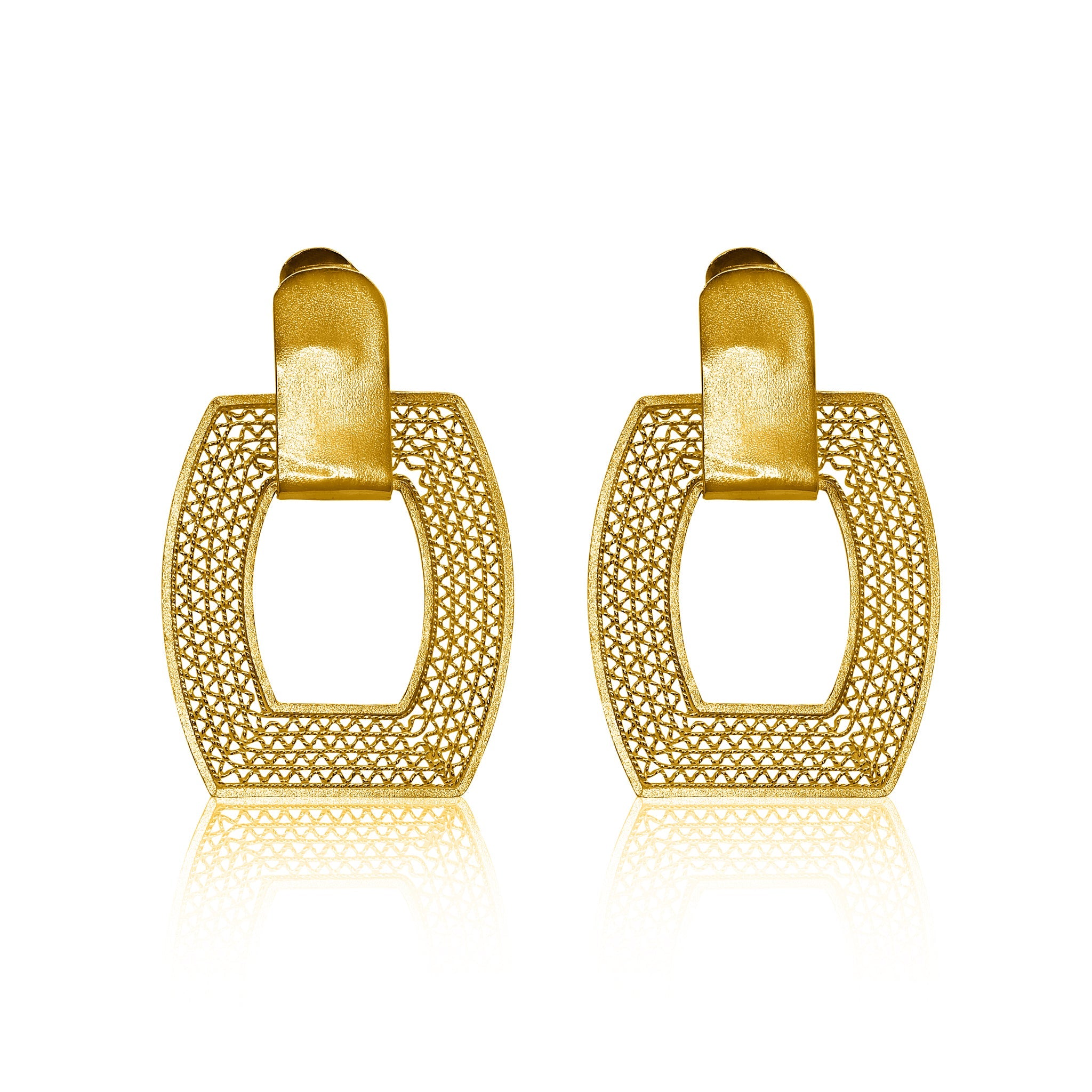 MELISSA GOLD PLATED MEDIUM EARRINGS FILIGREE