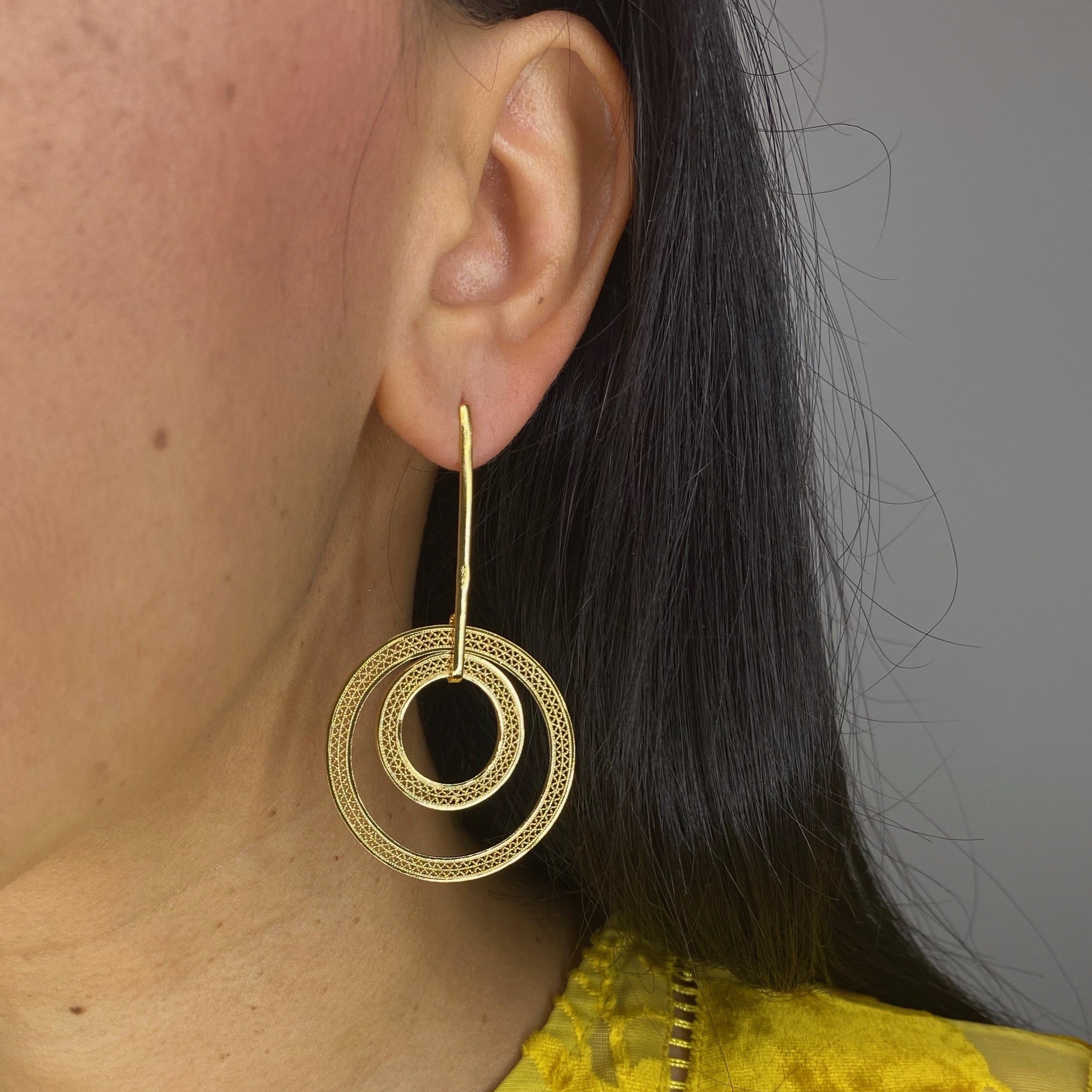 ORINOCO GOLD LARGE EARRINGS FILIGREE