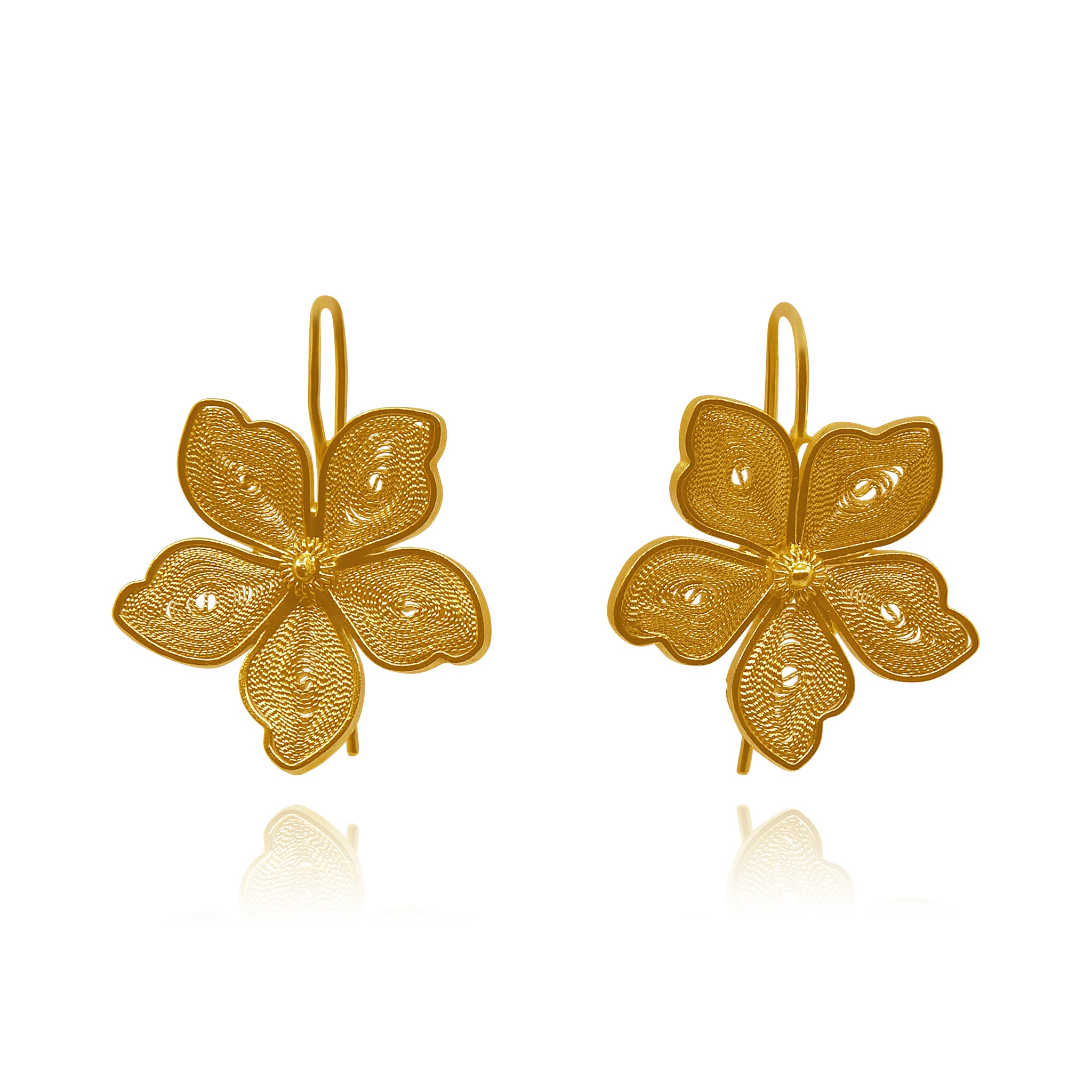 PETUNIA SOLID GOLD 18K EARRINGS FILIGREE