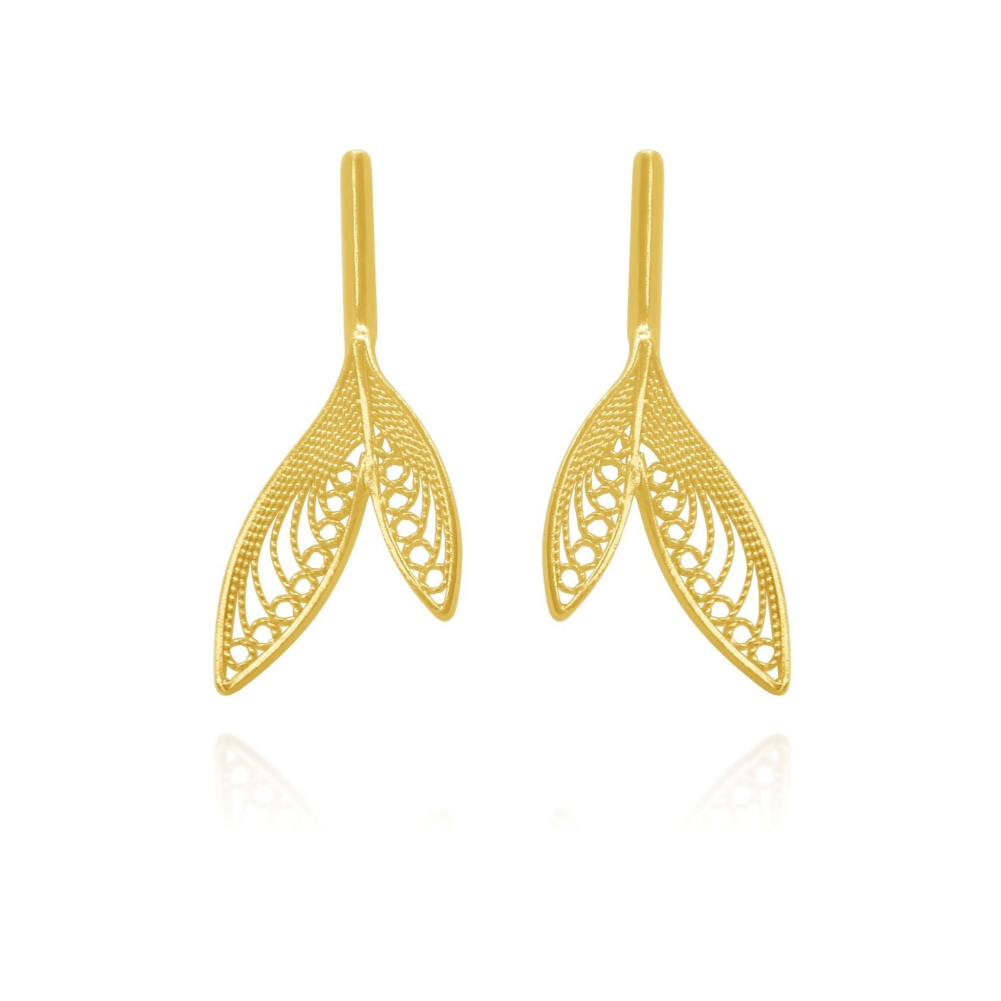 RAYA SOLID GOLD 18K SMALL EARRINGS FILIGREE