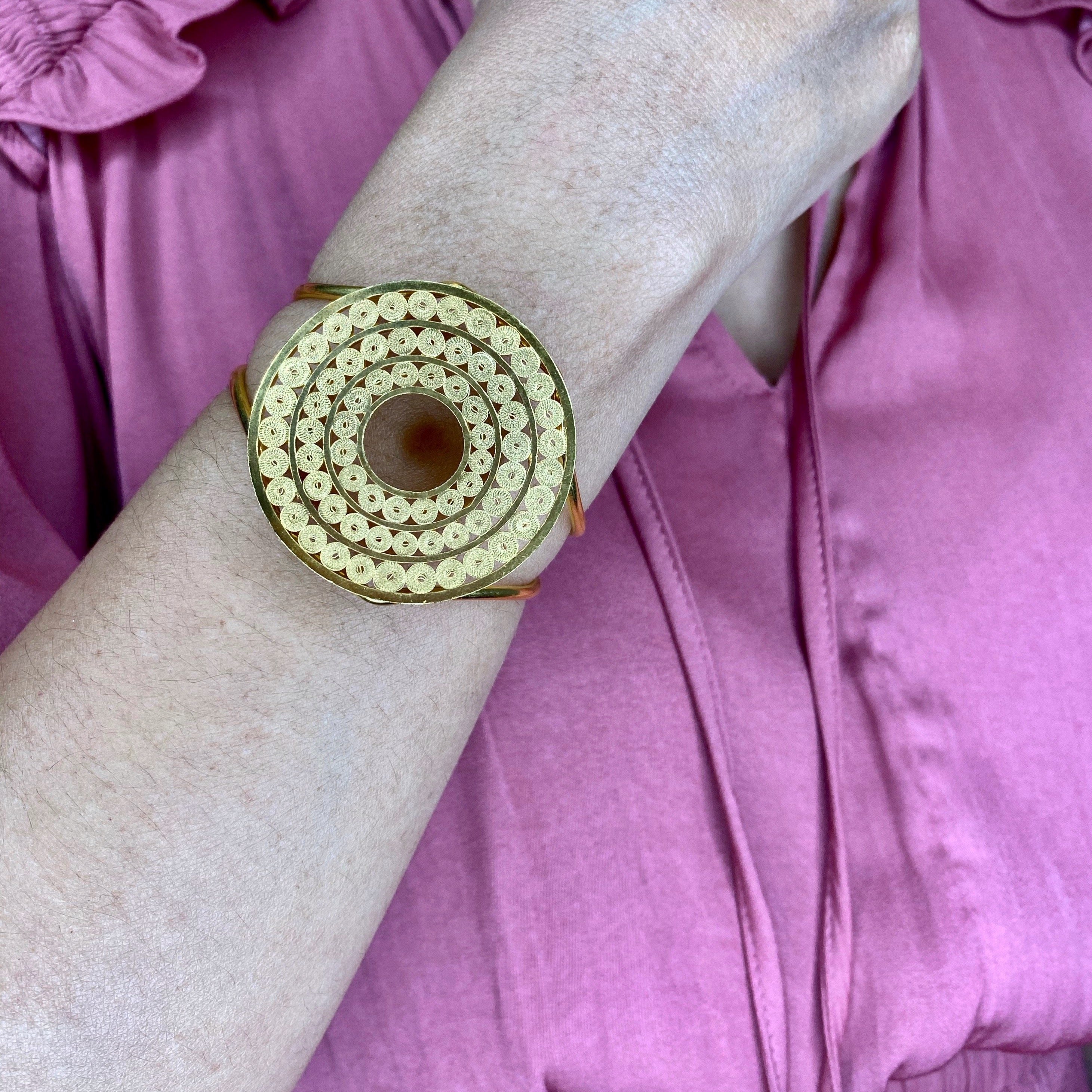 REESE GOLD CUFF BRACELET FILIGREE