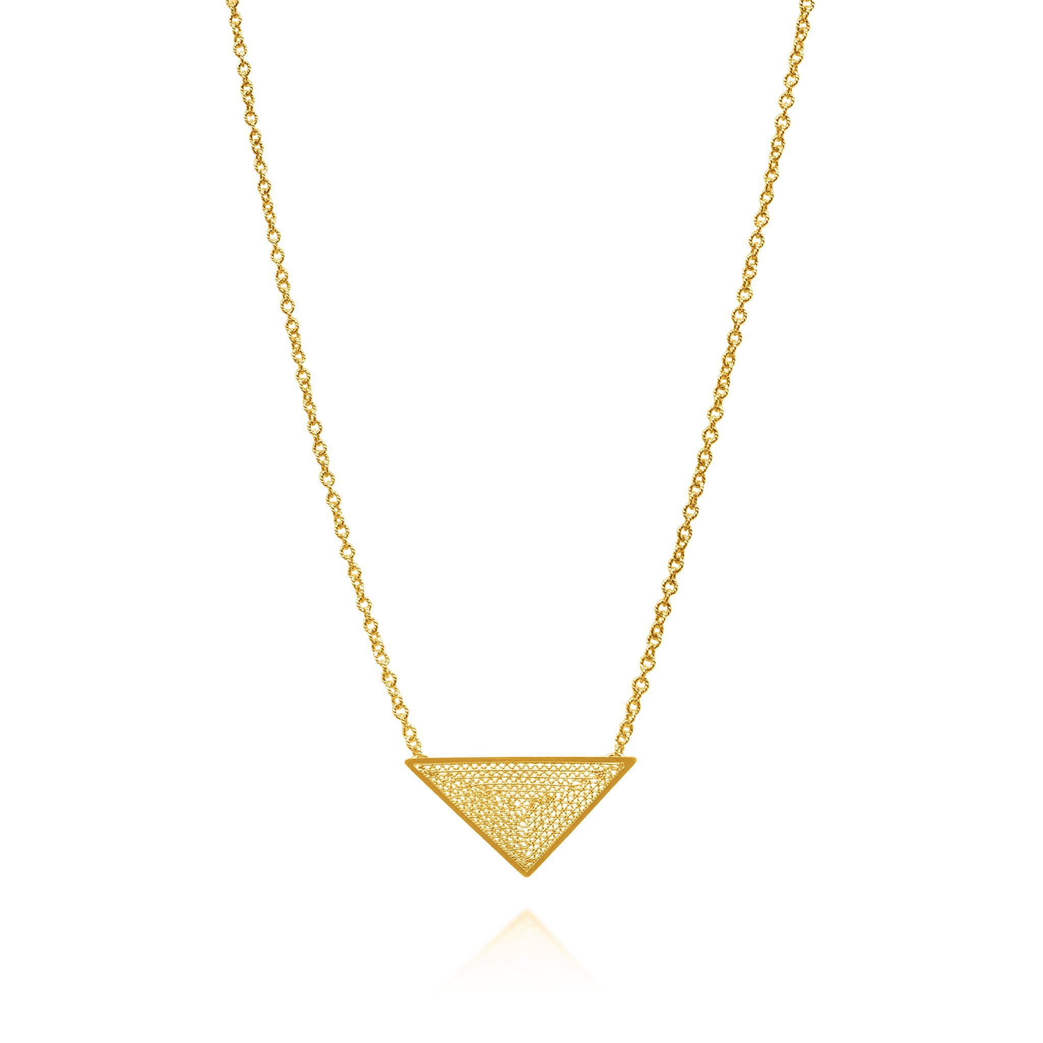 ROSEMARY GOLD MEDIUM PENDANT NECKLACE FILIGREE