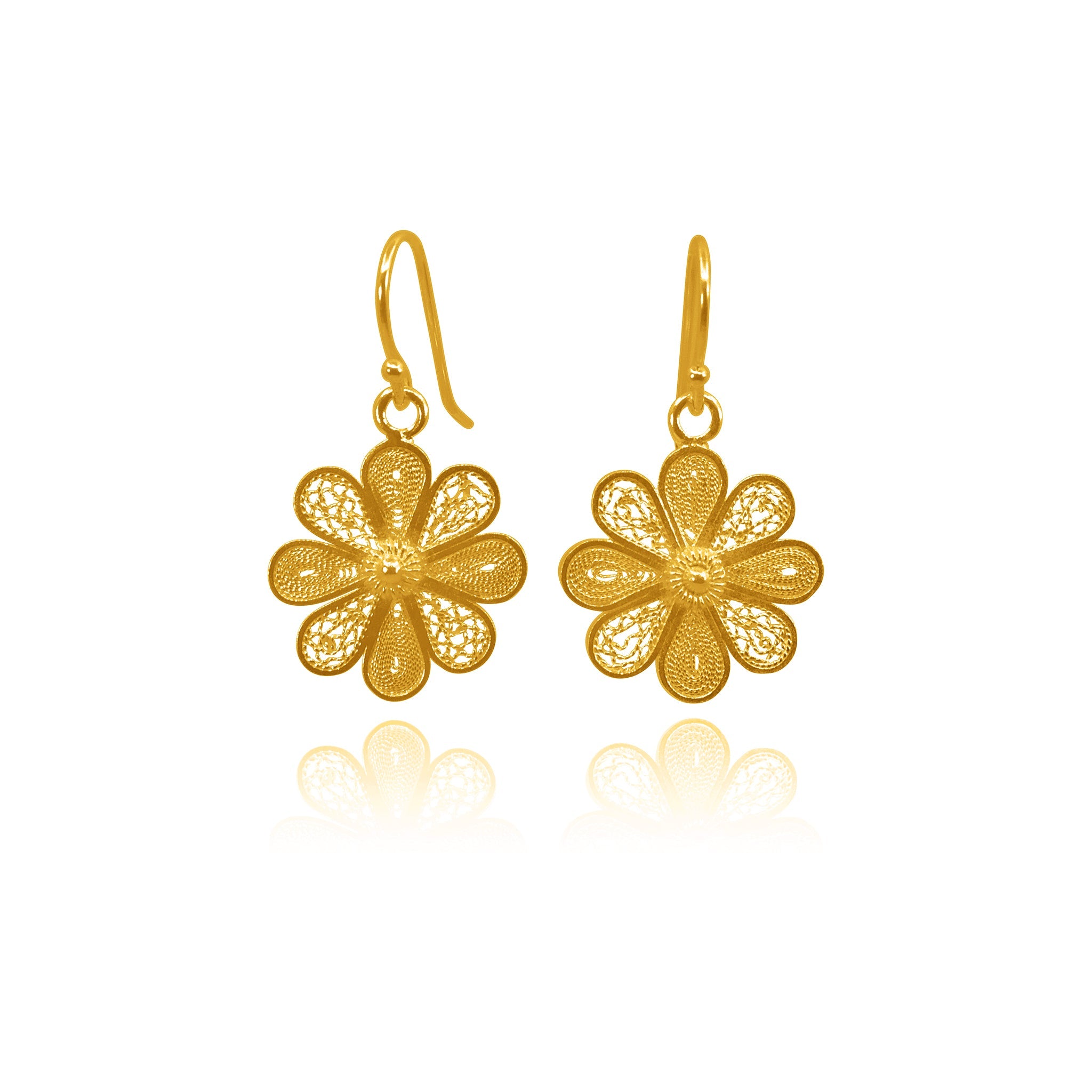 STARBURST GOLD SMALL EARRINGS FILIGREE