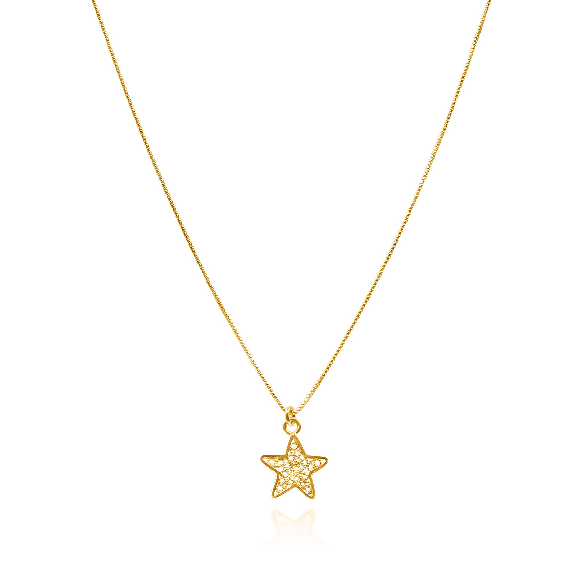 STAR GOLD MEDIUM PENDANT NECKLACE FILIGREE