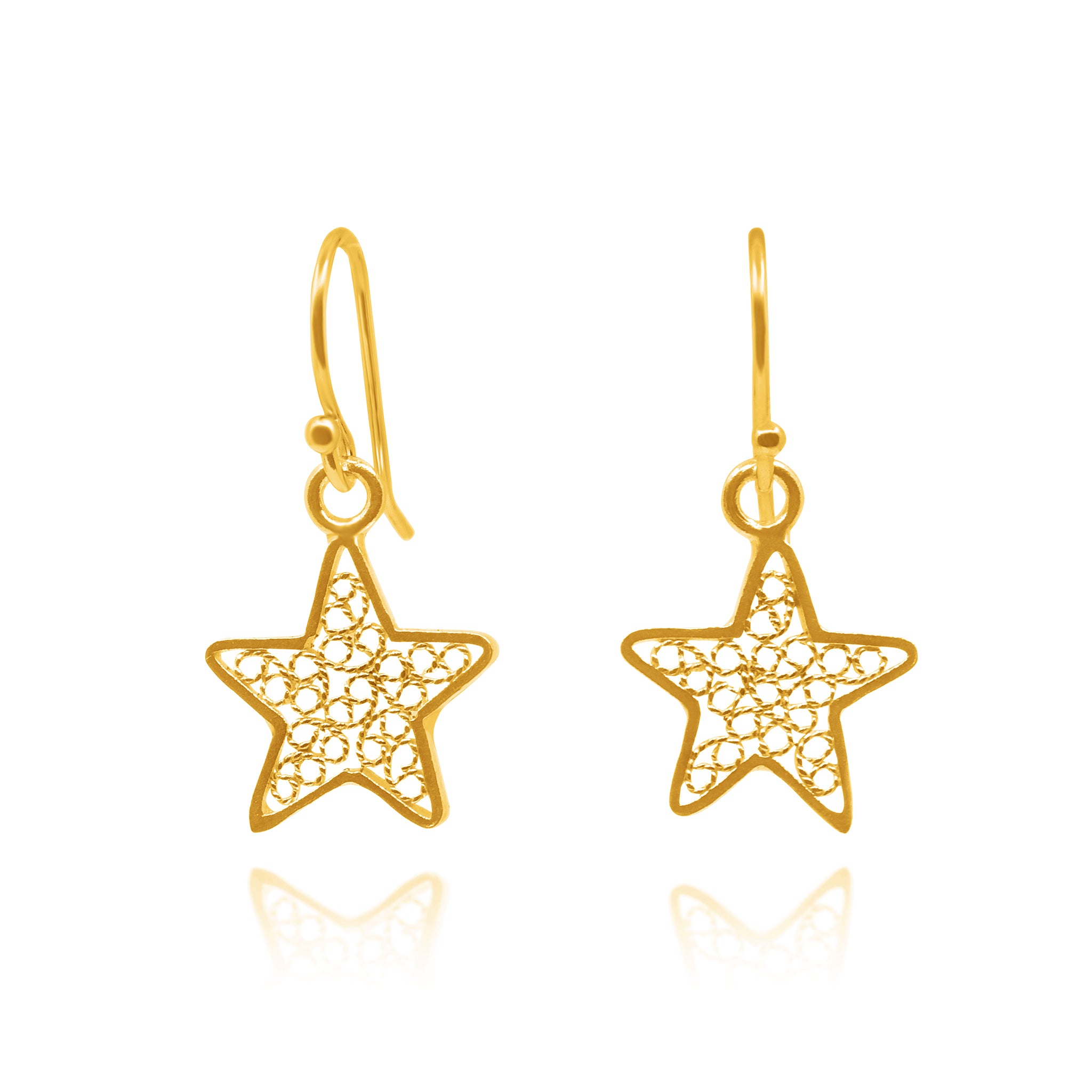 STAR GOLD SMALL EARRINGS FILIGREE