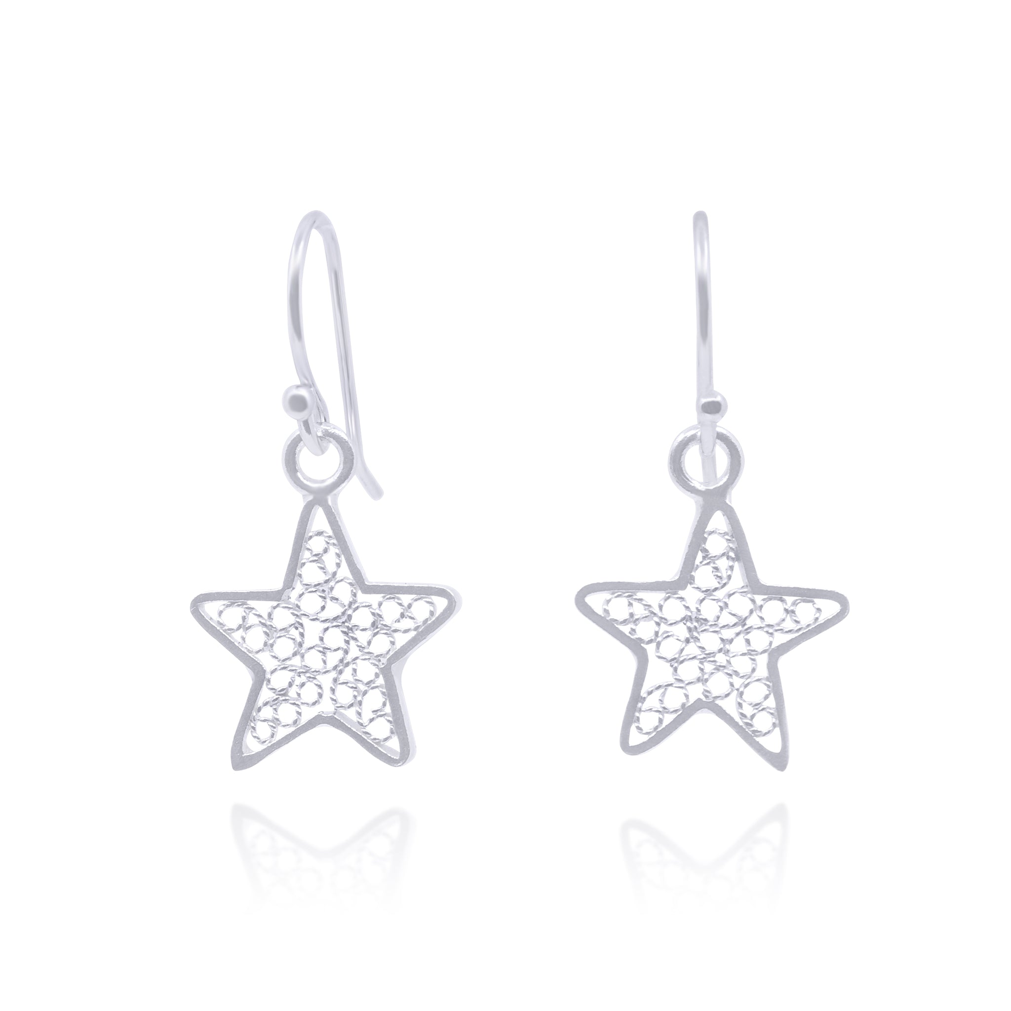 STAR SILVER SMALL EARRINGS FILIGREE