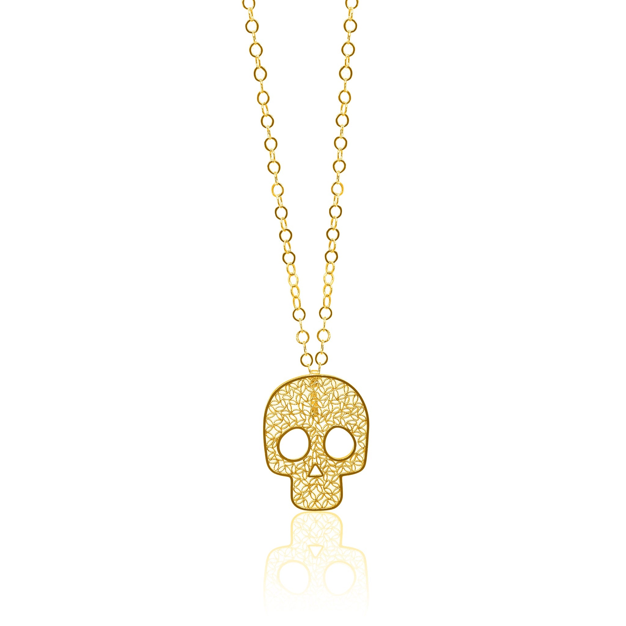 Gold sugar store skull pendant