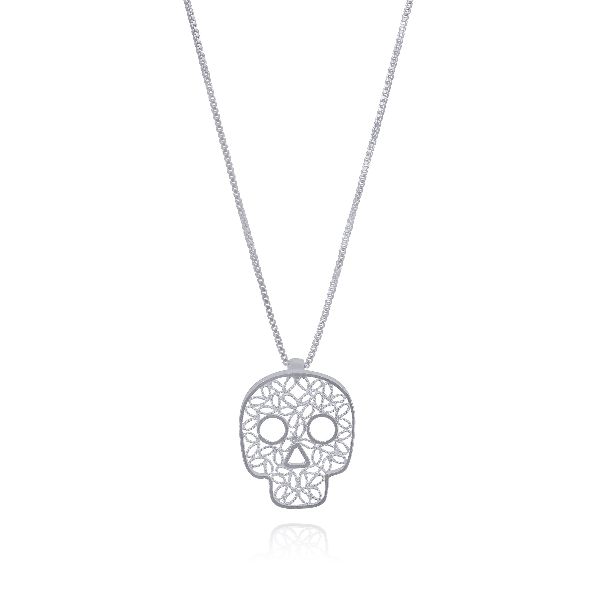 SUGAR SILVER SKULL MINI PENDANT FILIGREE