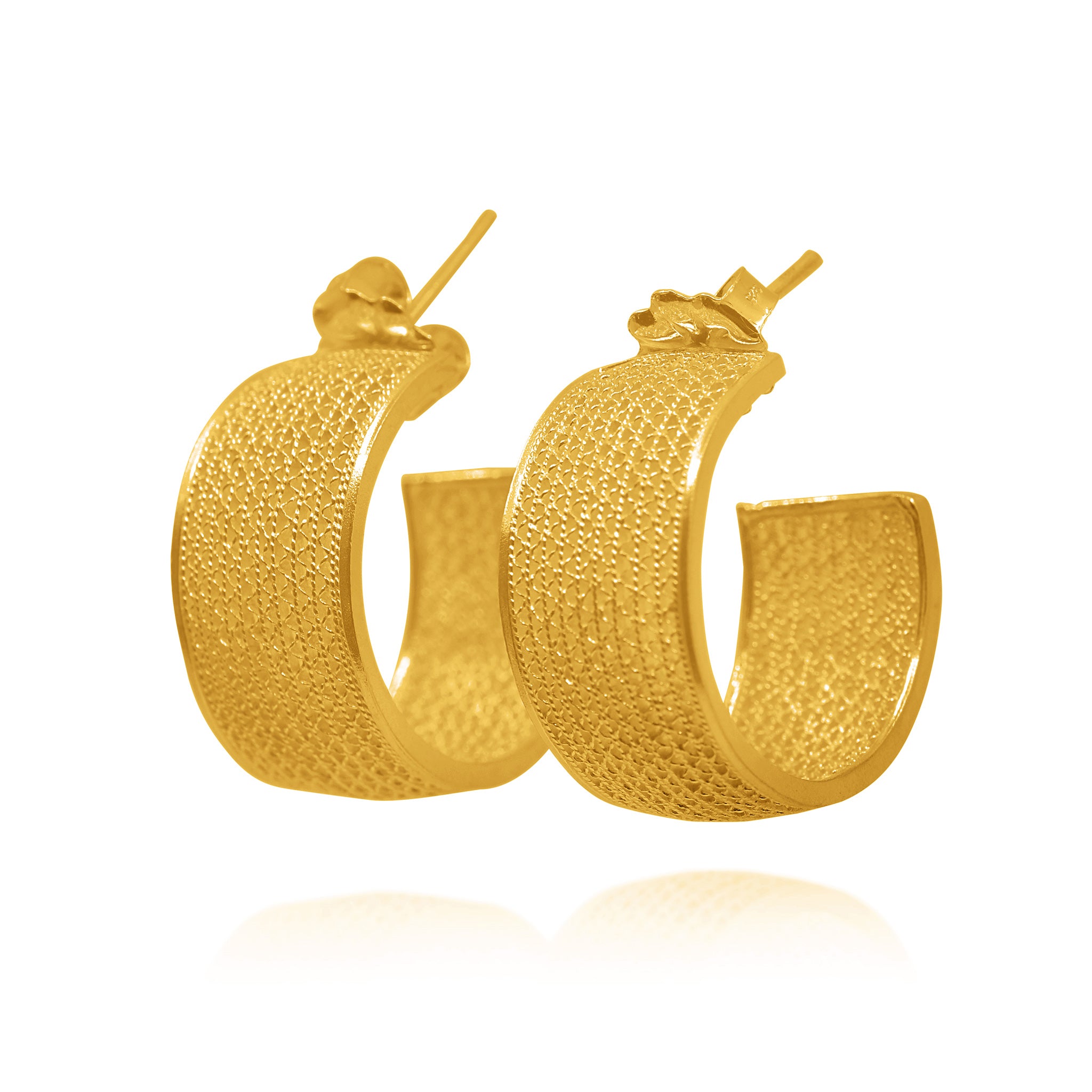 TINA GOLD HOOPS EARRINGS FILIGREE