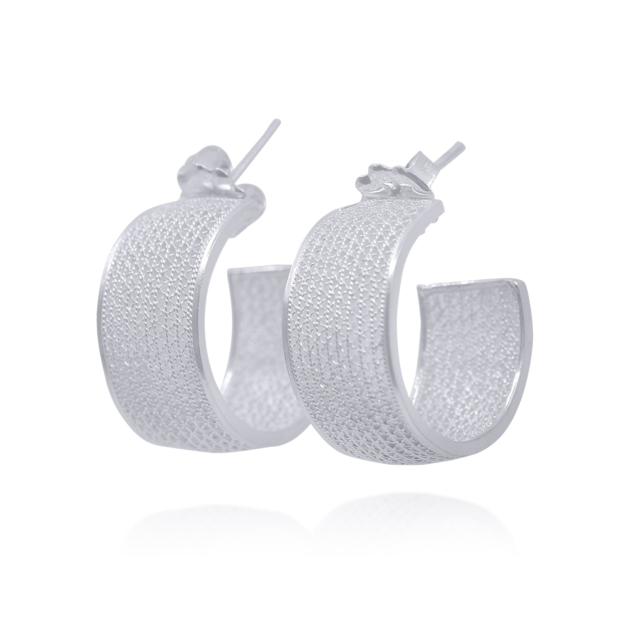 TINA SILVER HOOPS EARRINGS FILIGREE