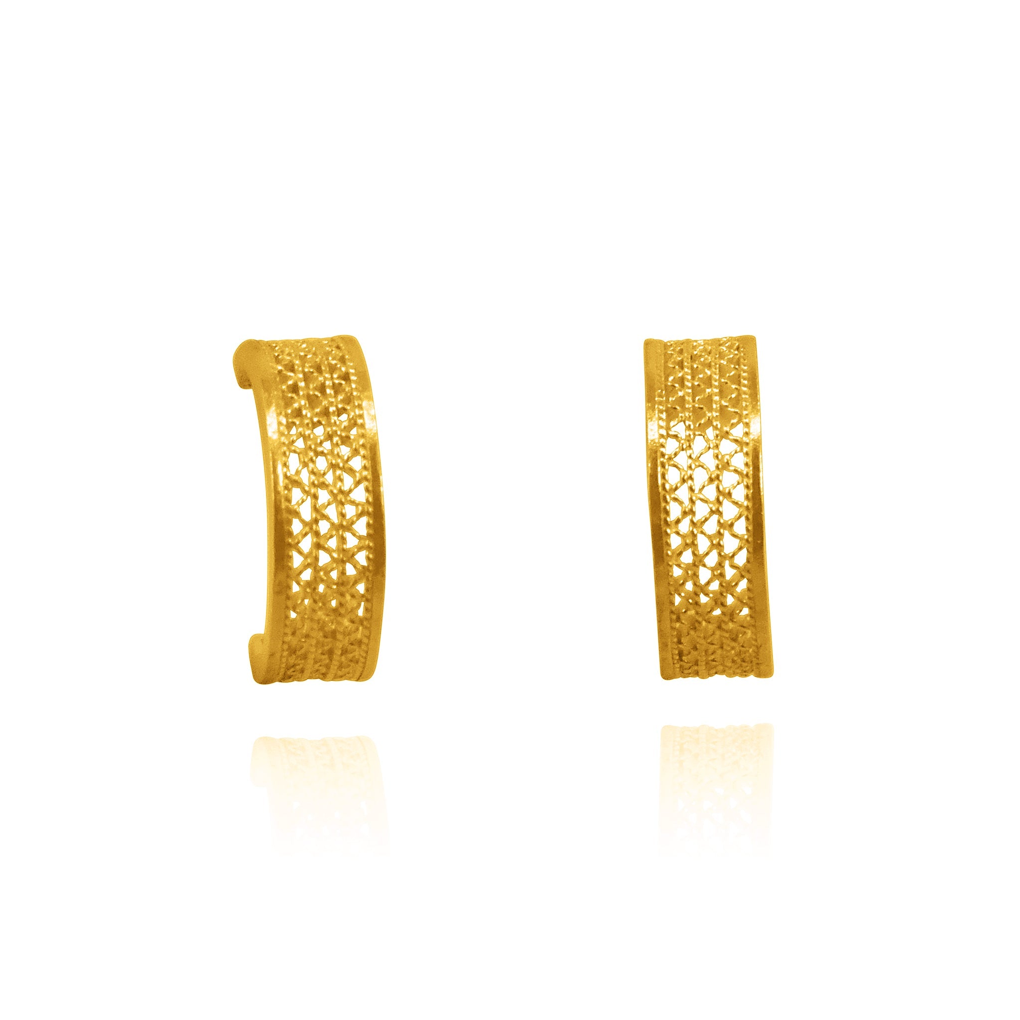 TINY GOLD HOOPS FILIGREE