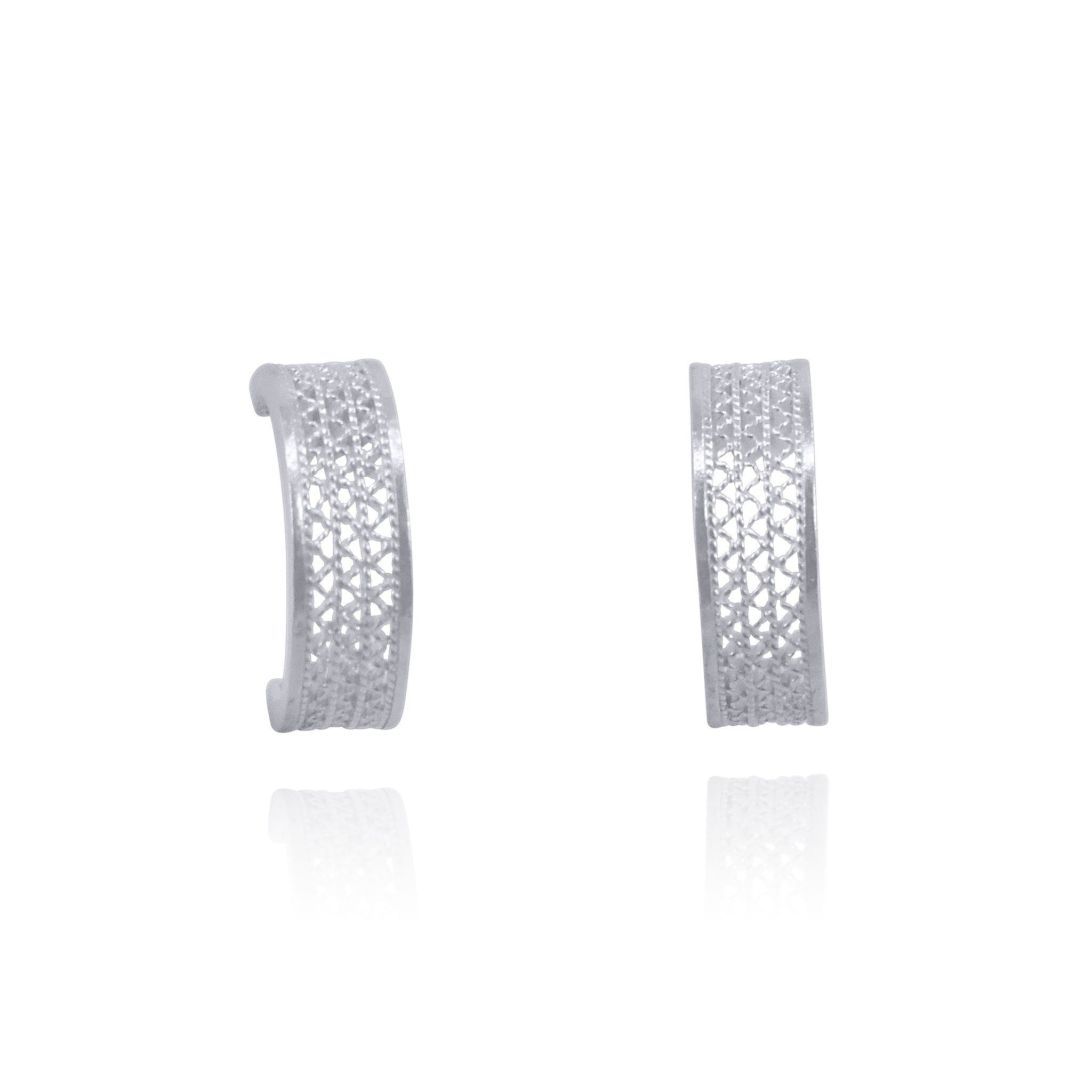 TINY SILVER HOOPS FILIGREE