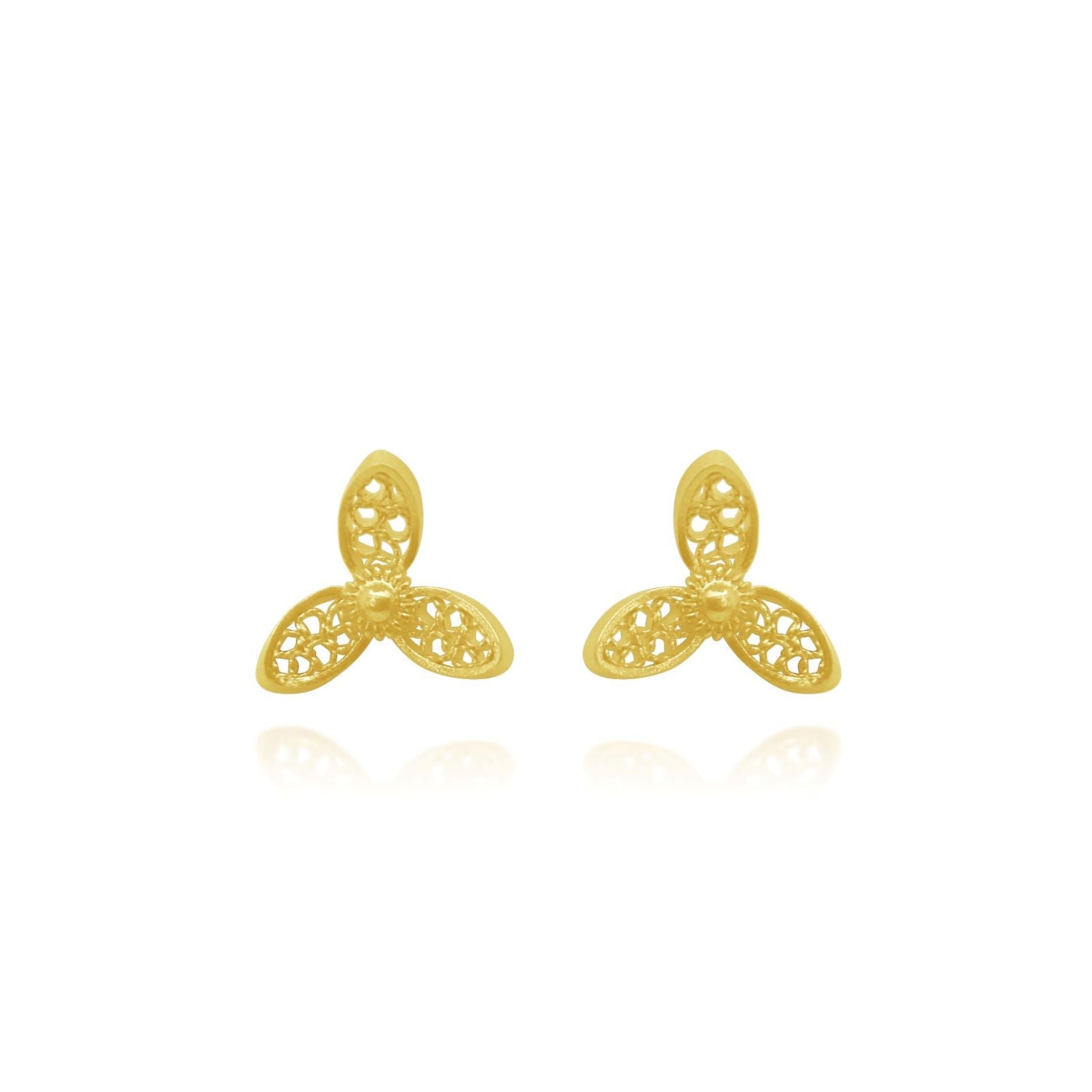 TRILLIUM SOLID GOLD 18K STUD EARRINGS FILIGREE