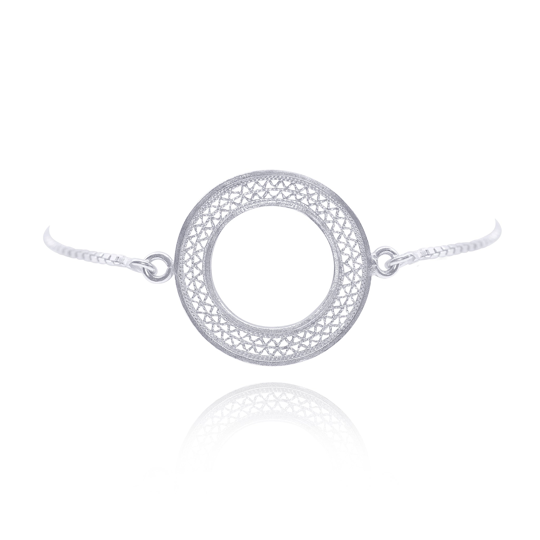 VALERIA SILVER MEDIUM ADJUSTABLE BRACELET FILIGREE