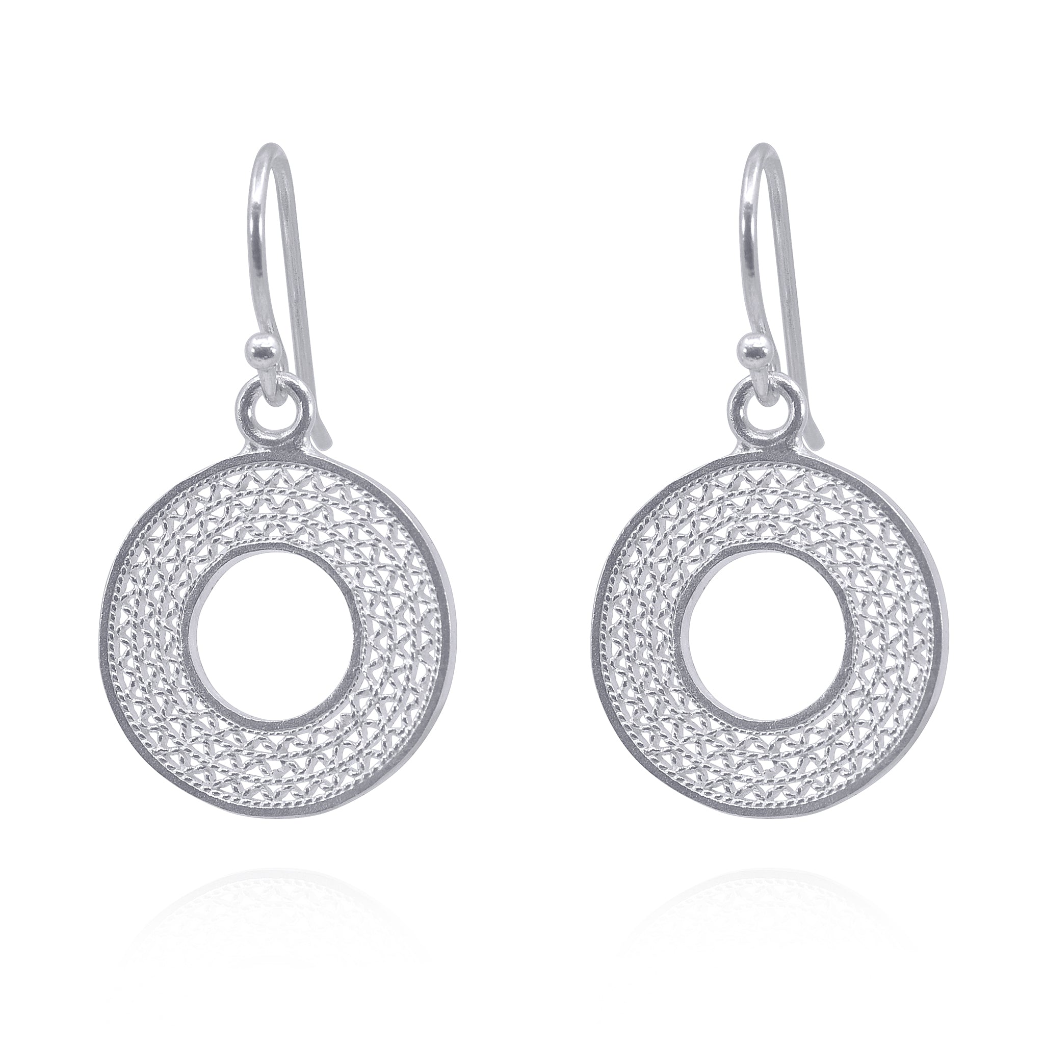 VALERIA SILVER SMALL EARRINGS FILIGREE | OLMOX JEWELRY