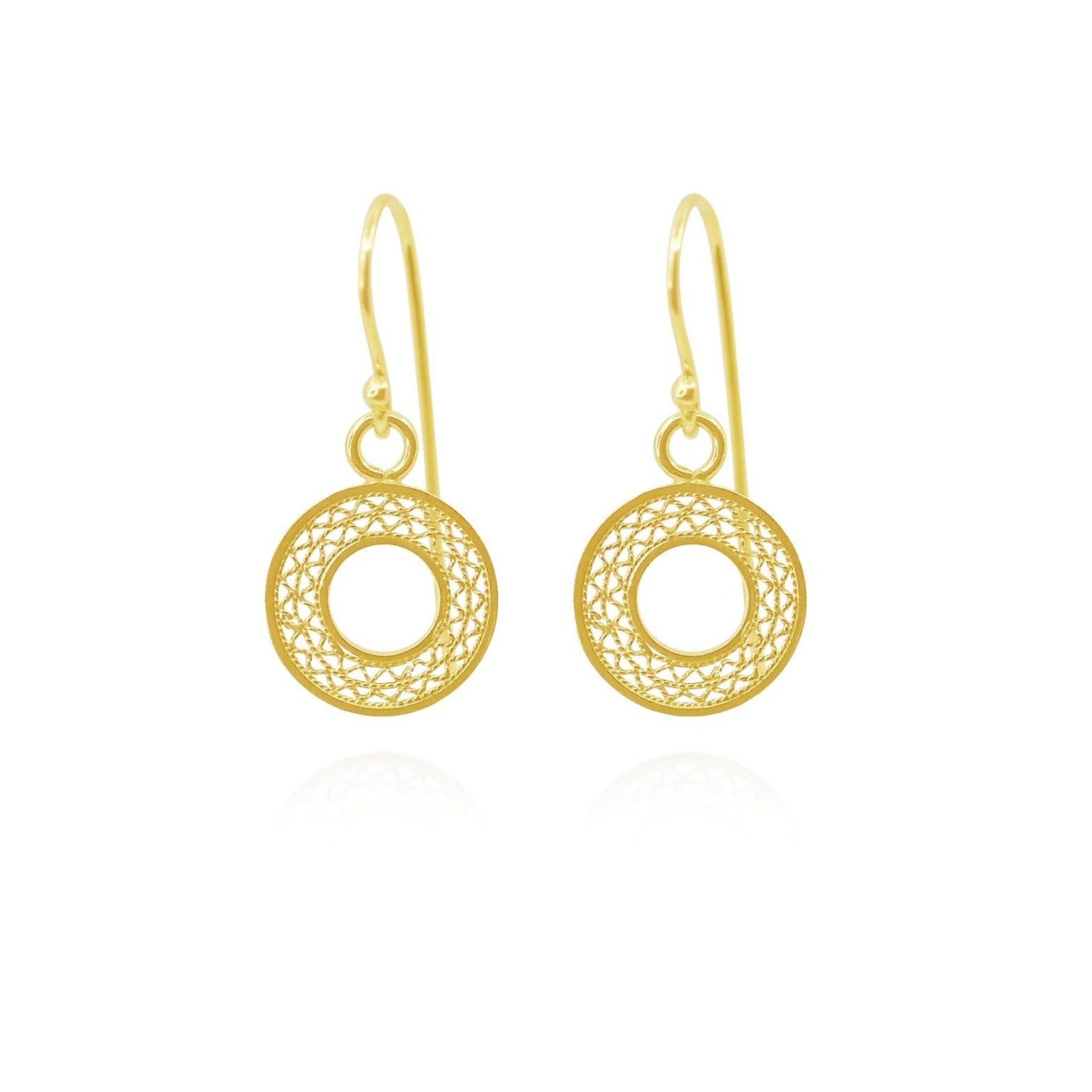 VALERIA SOLID GOLD 18k EXTRA SMALL EARRINGS FILIGREE