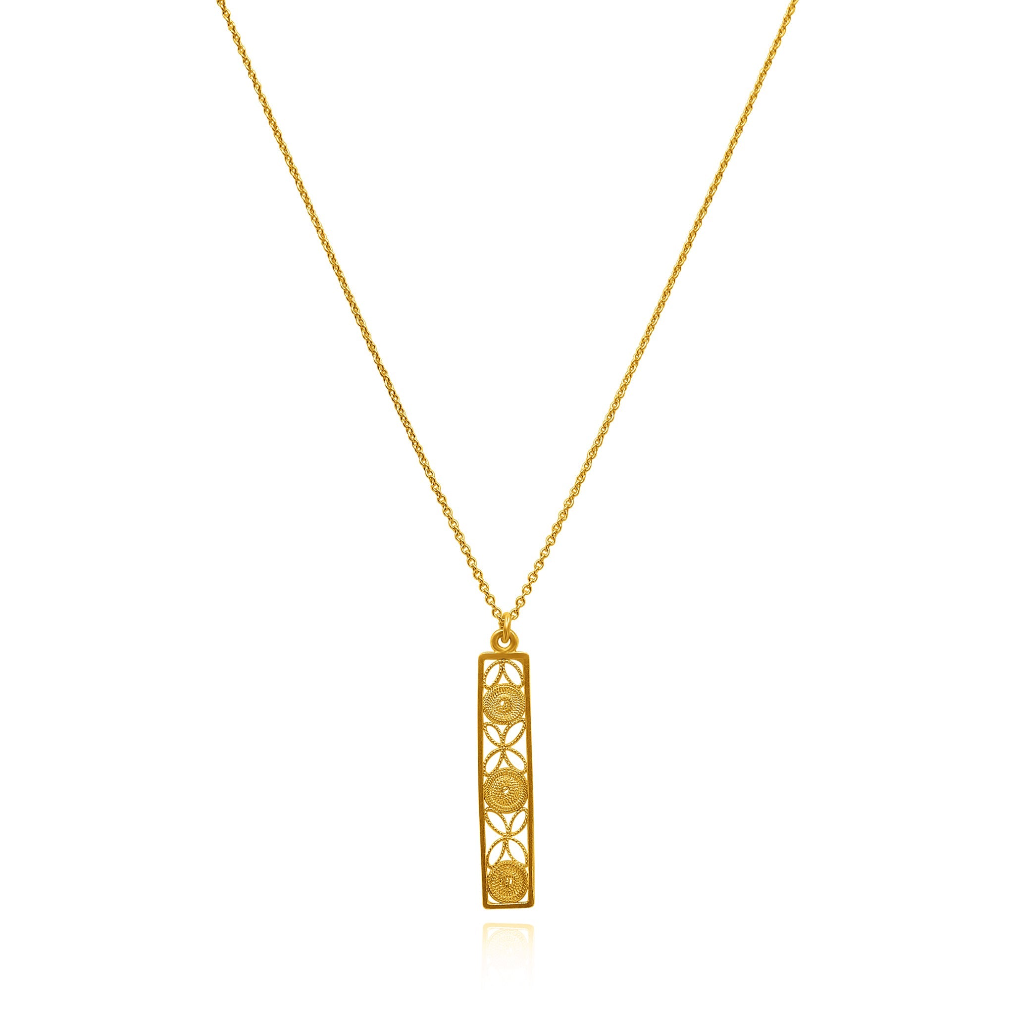 VIOLET GOLD MEDIUM PENDANT NECKLACE FILIGREE