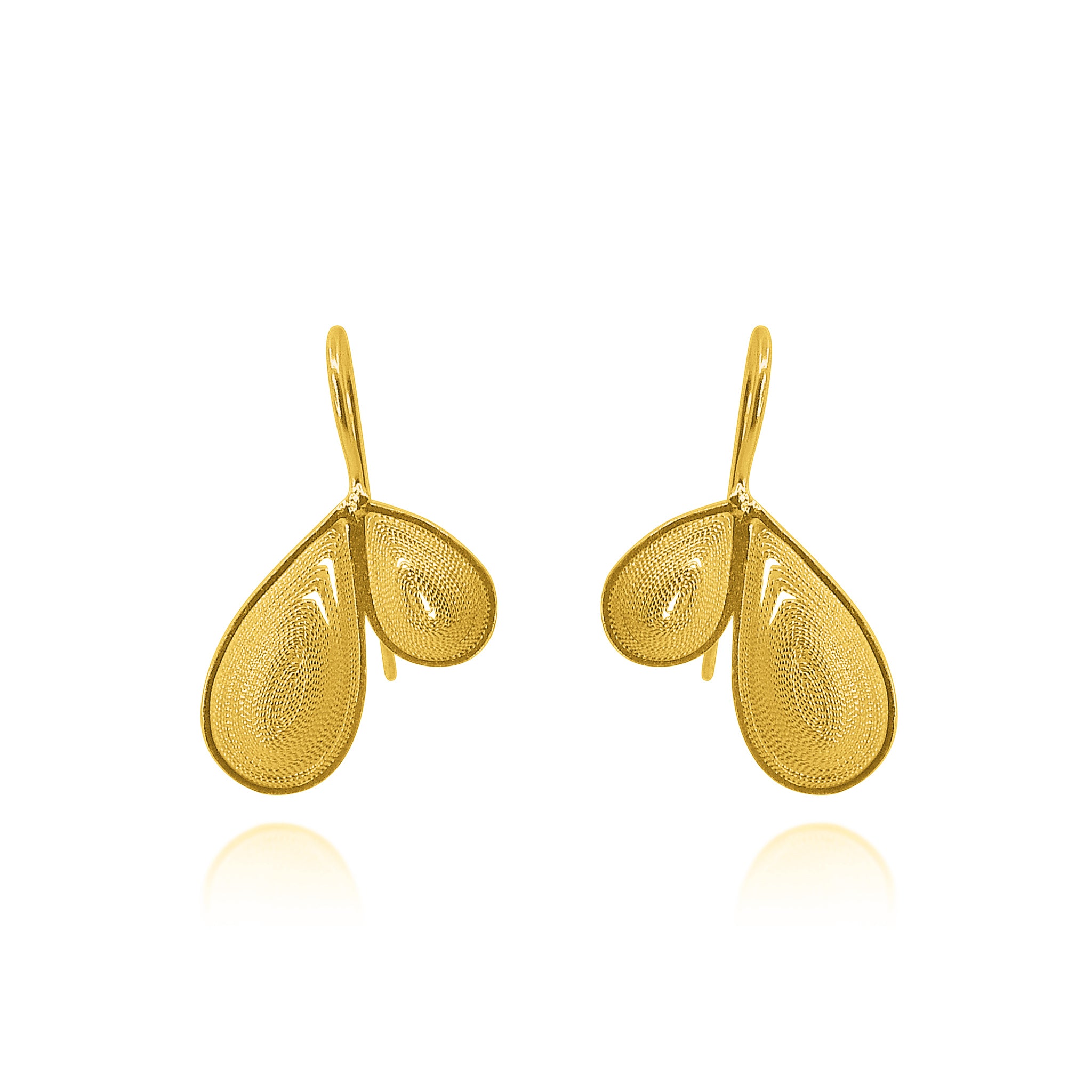 PAISLEY GOLD PLATED SMALL EARRINGS FILIGREE