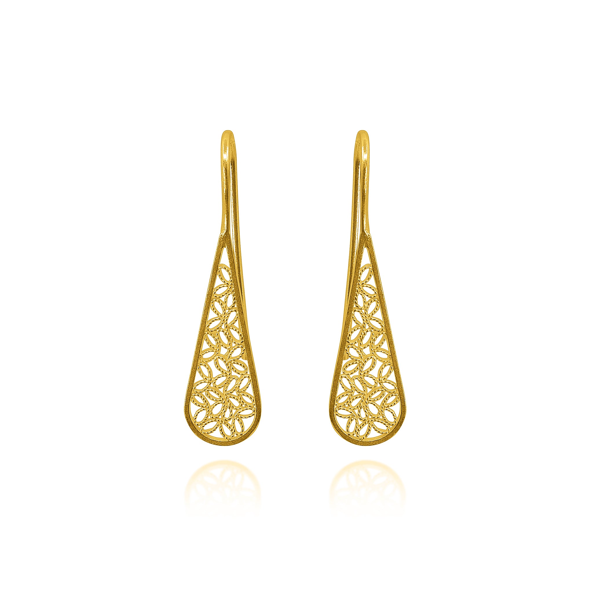 VIENNA GOLD PLATED MEDIUM EARRINGS FILIGREE