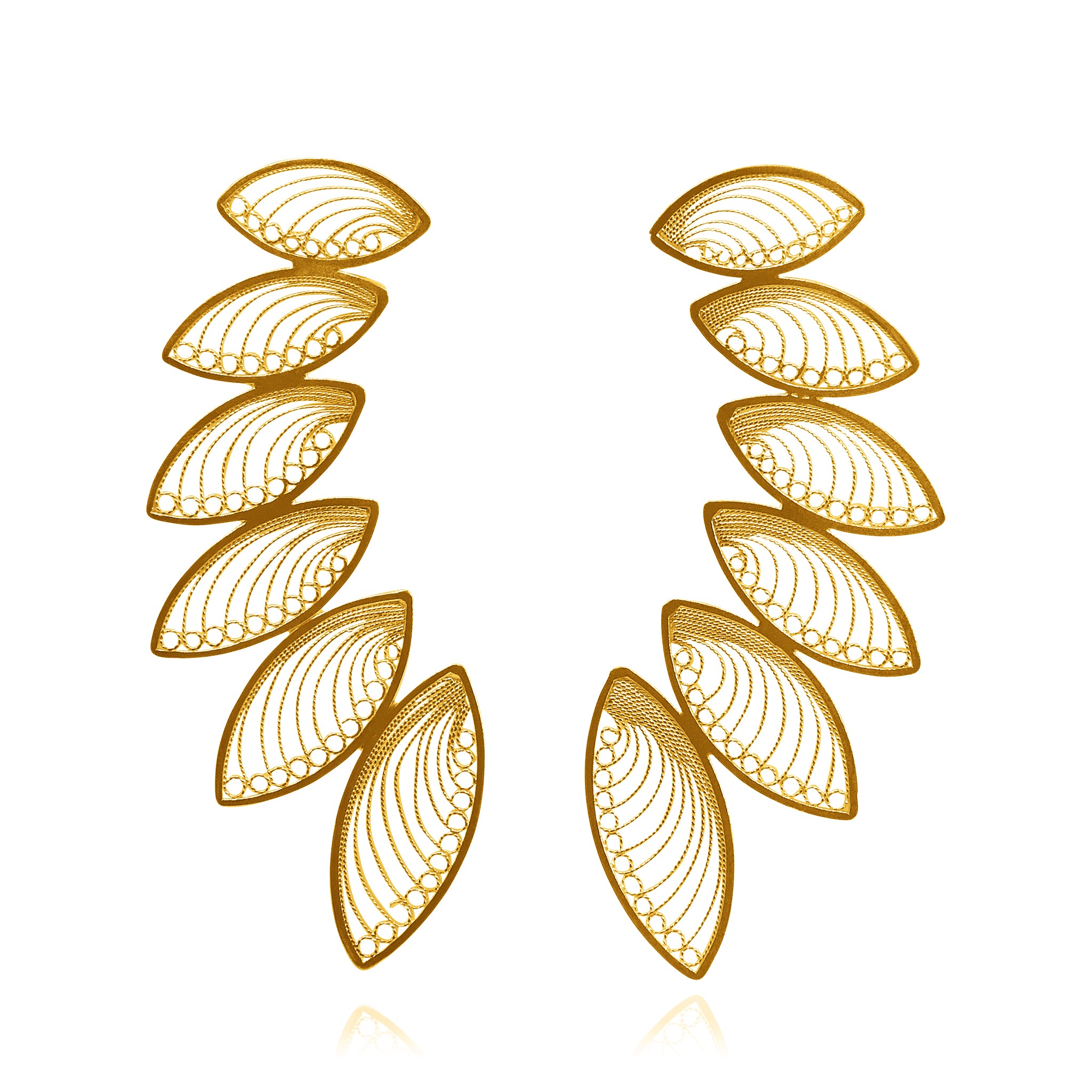 ANGIE GOLD LARGE EARRINGS FILIGREE