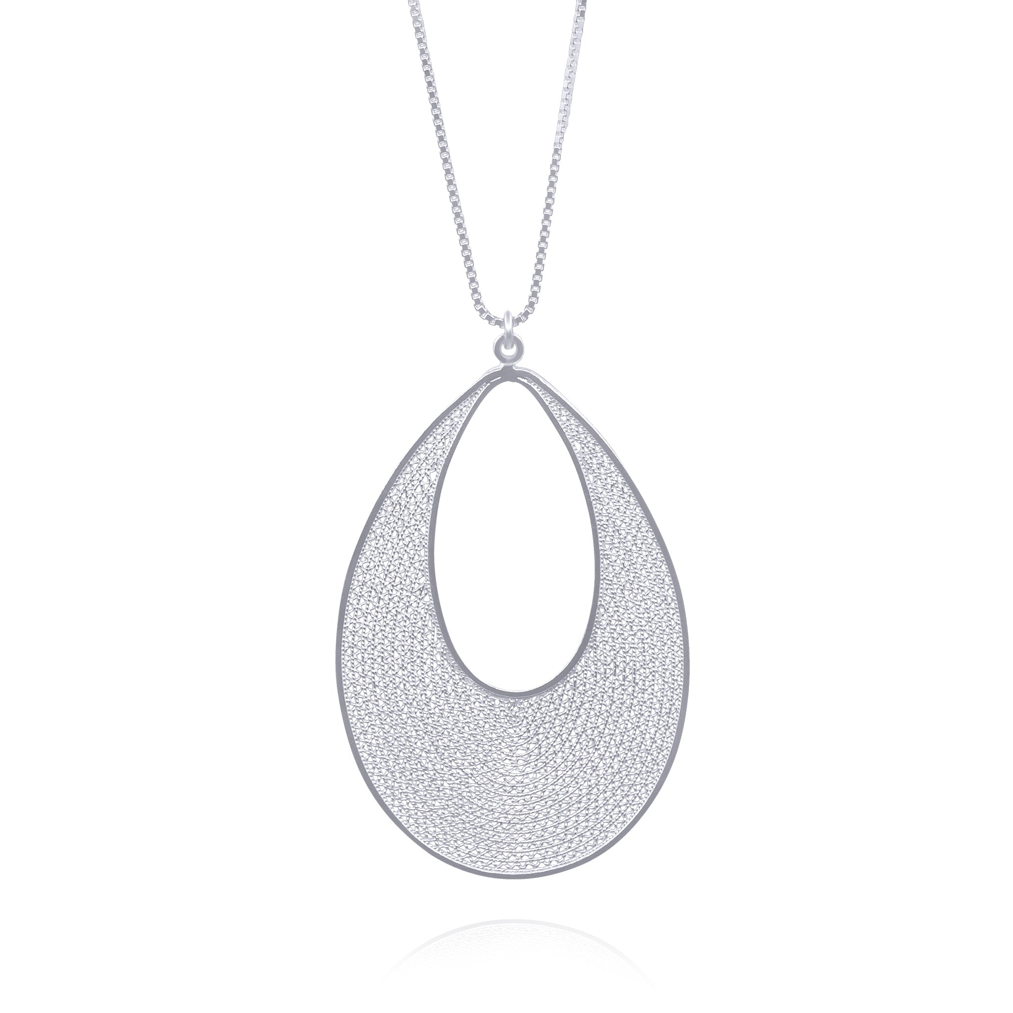 AUDRINA SILVER PENDANT NECKLACE FILIGREE