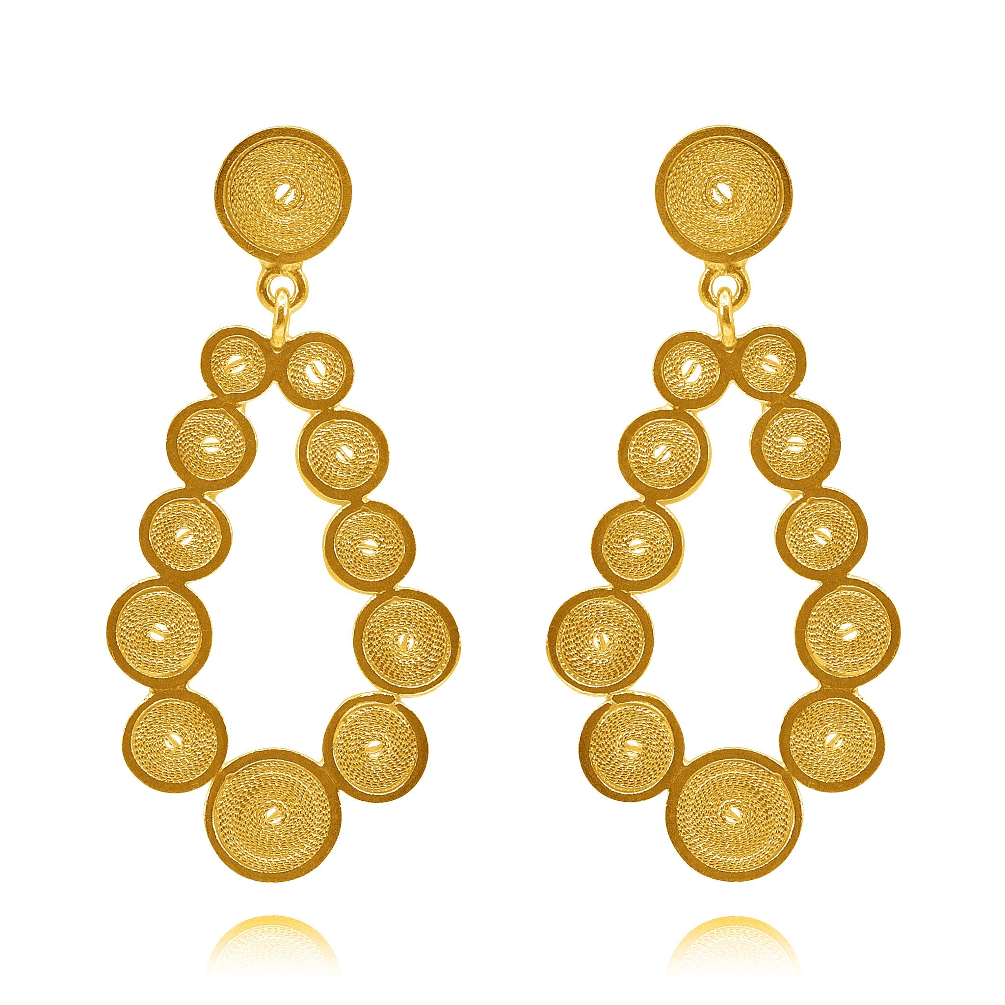 BRYNN GOLD MEDIUM EARRINGS FILIGREE