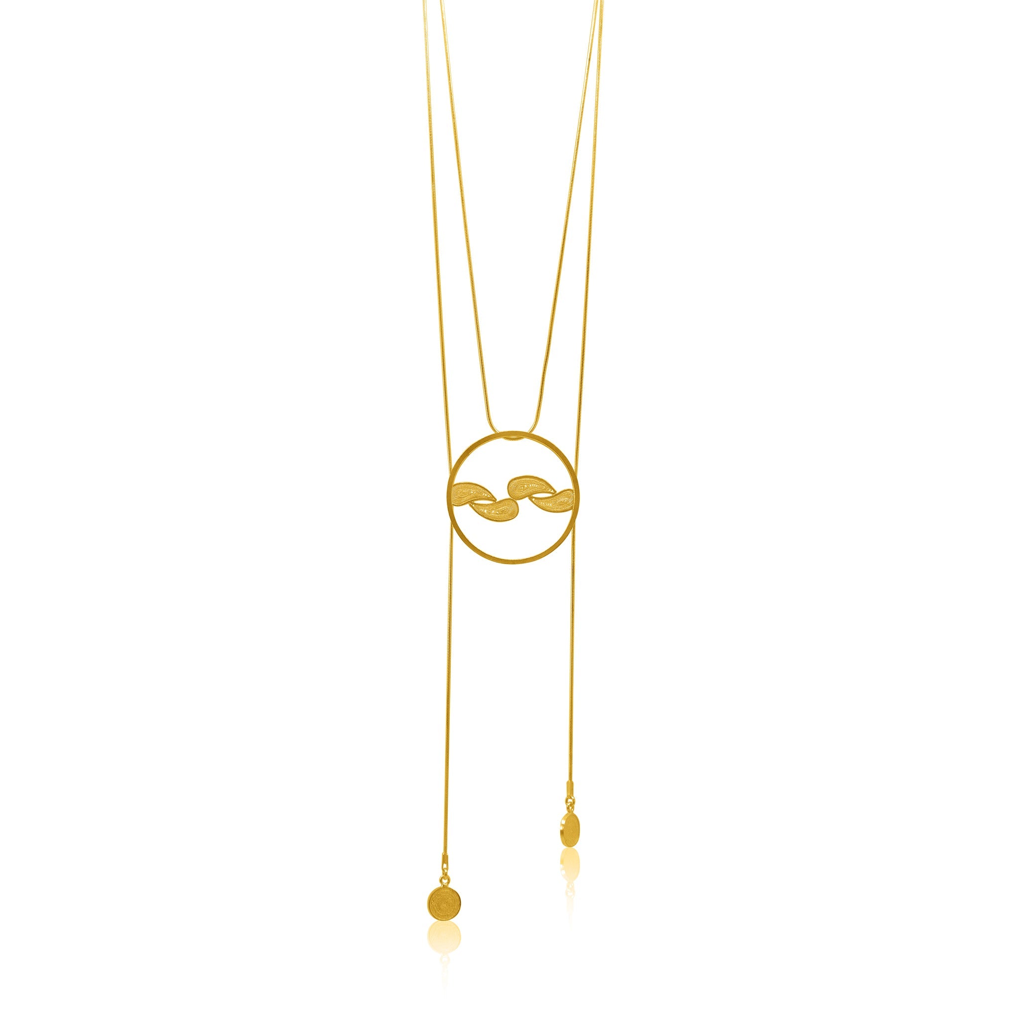 CELESTE GOLD LONG NECKLACE FILIGREE