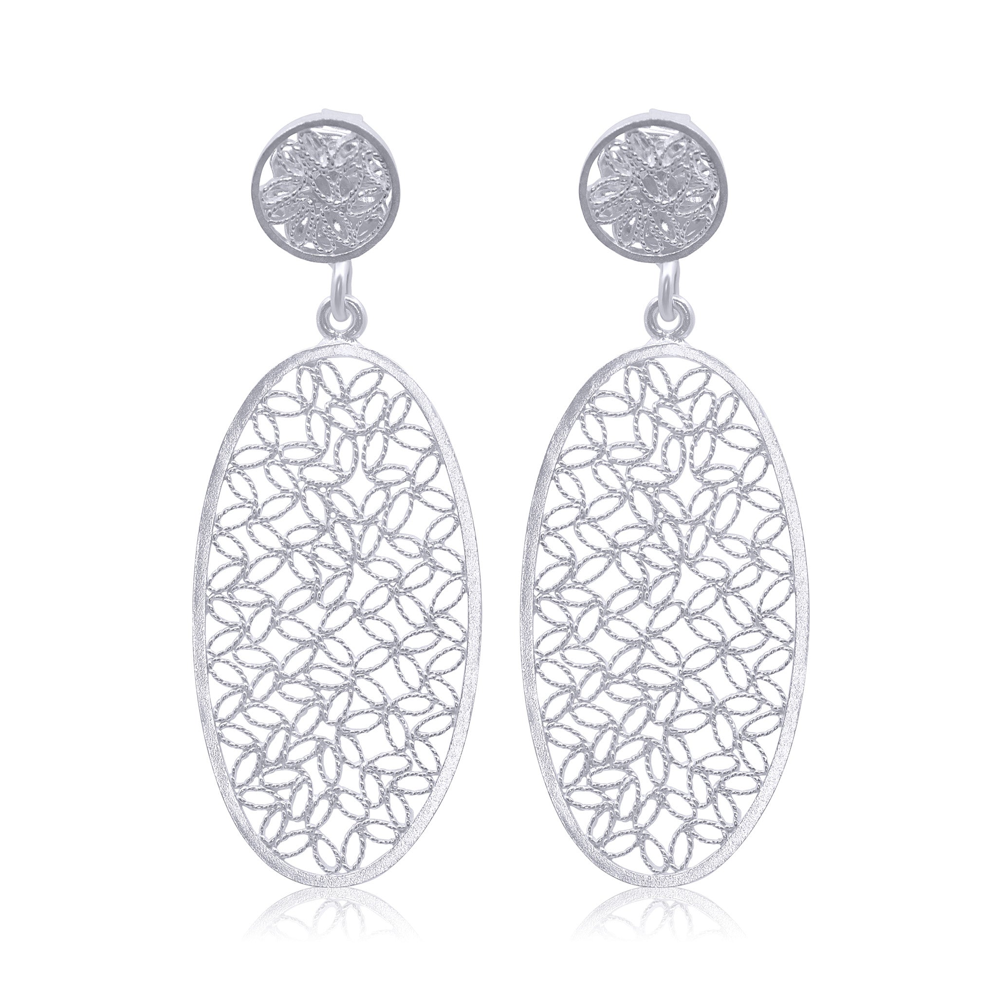 INDIGO SILVER MEDIUM EARRINGS FILIGREE