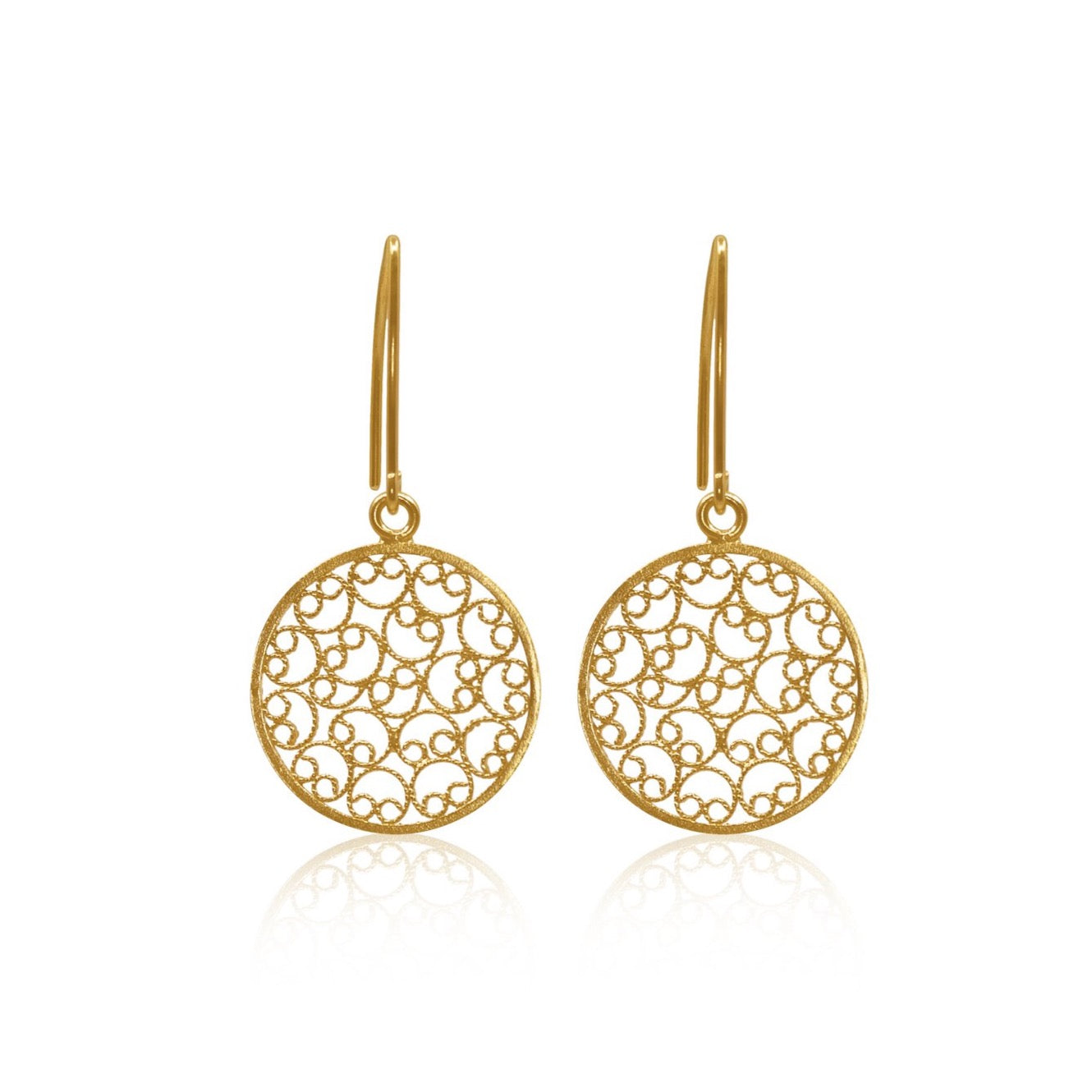 JADE GOLD SMALL EARRINGS FILIGREE