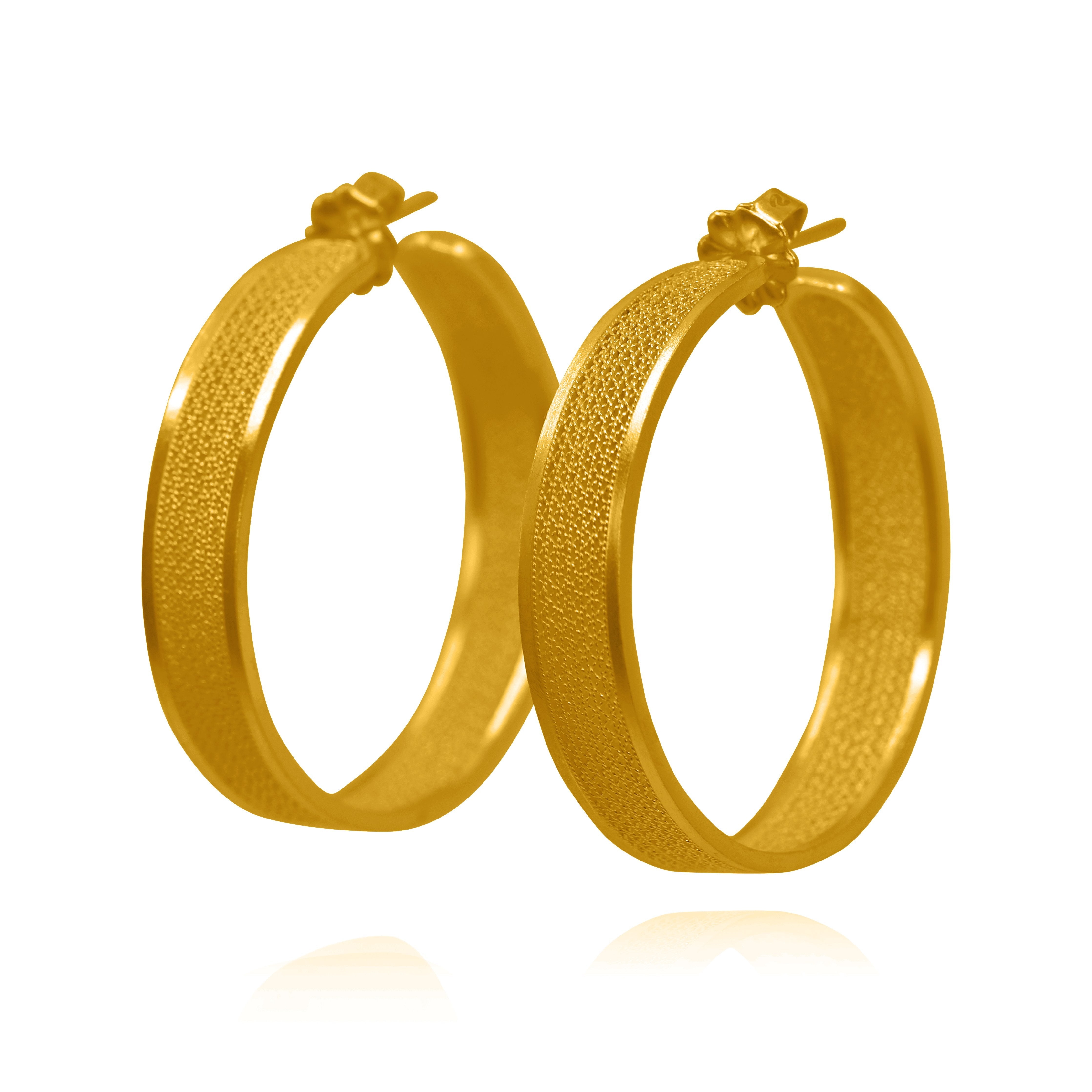 KELSEY GOLD LARGE HOOPS EARRINGS FILIGREE