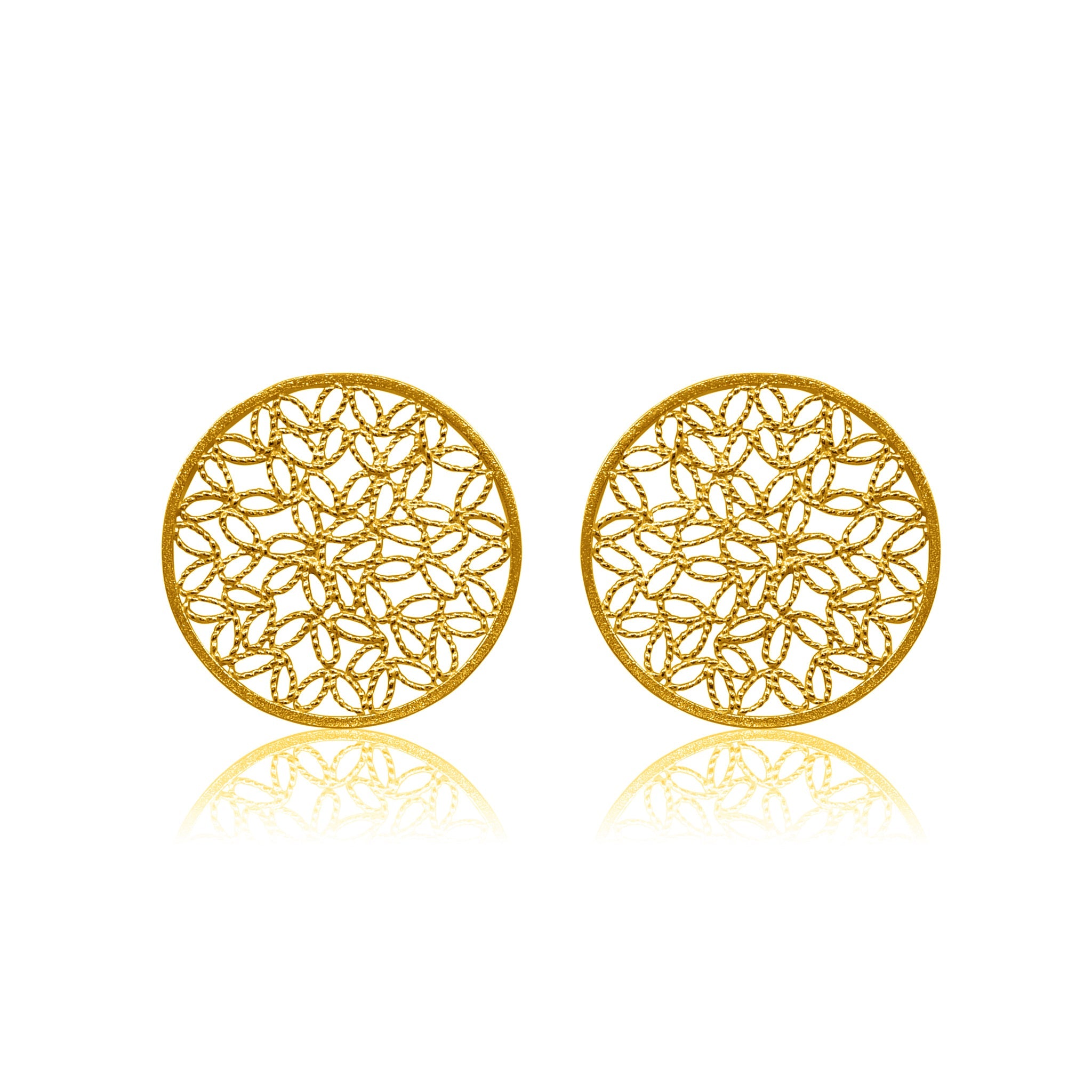 KRIN GOLD STUD EARRINGS FILIGREE