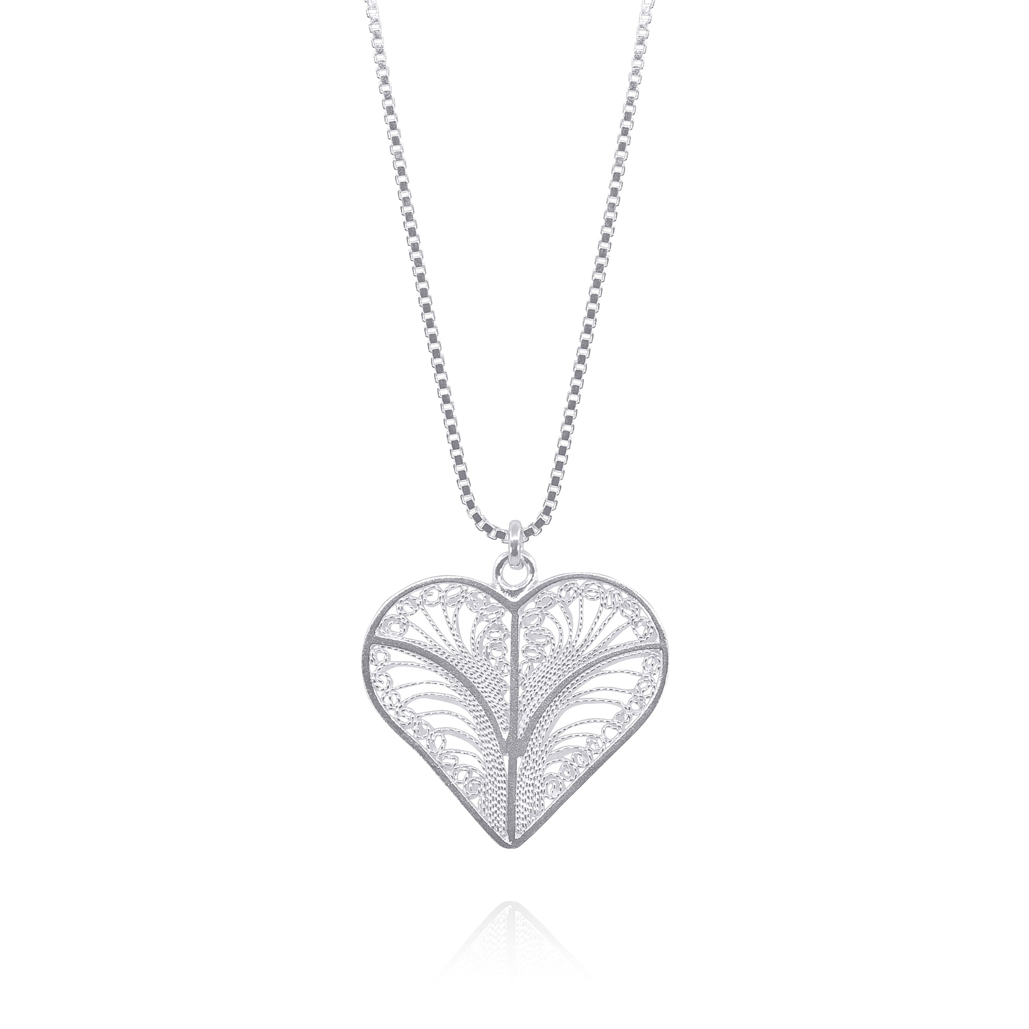 KYLIE SILVER HEARTS SMALL PENDANT NECKLACE FILIGREE