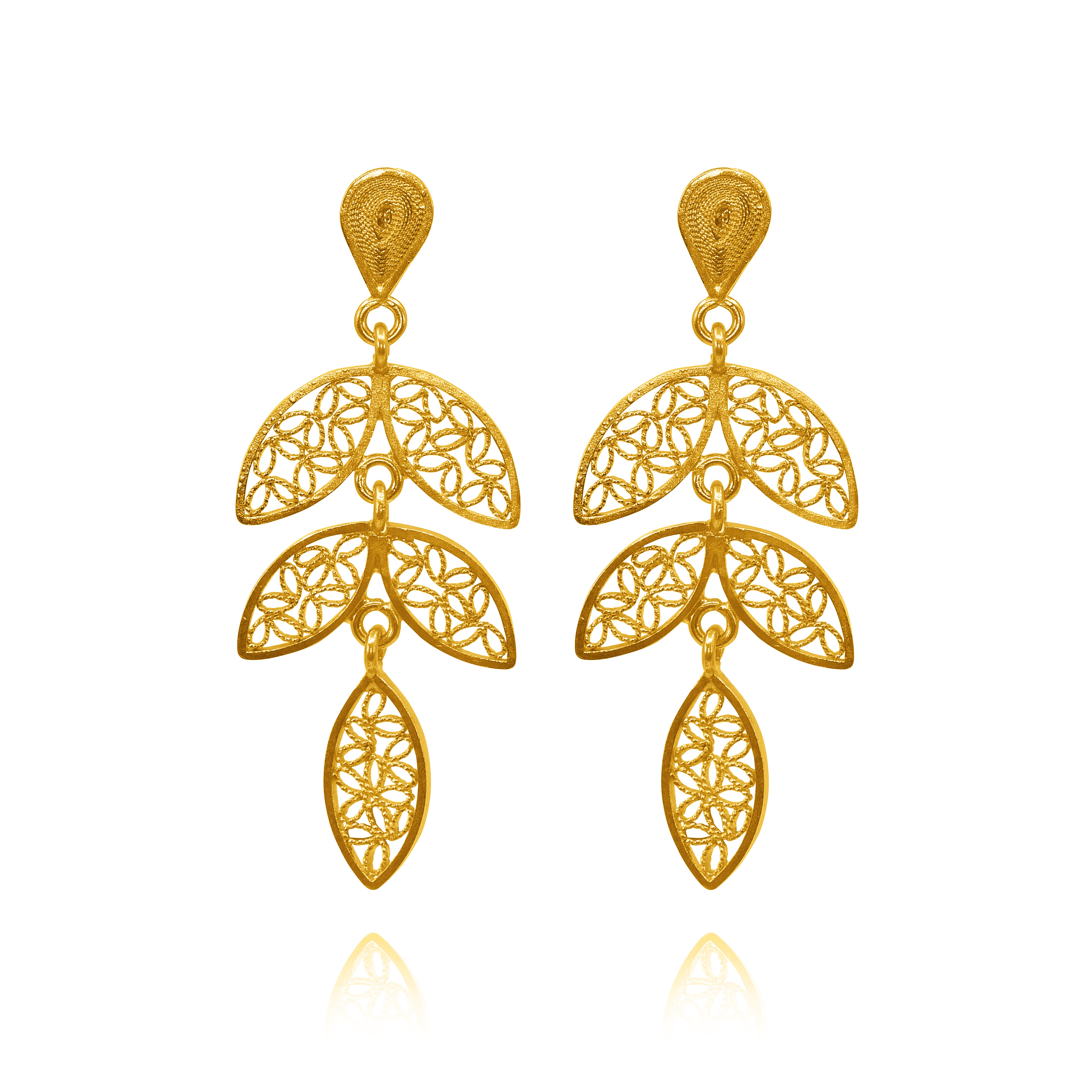 LORRAINE SOLID GOLD 18K EARRINGS FILIGREE